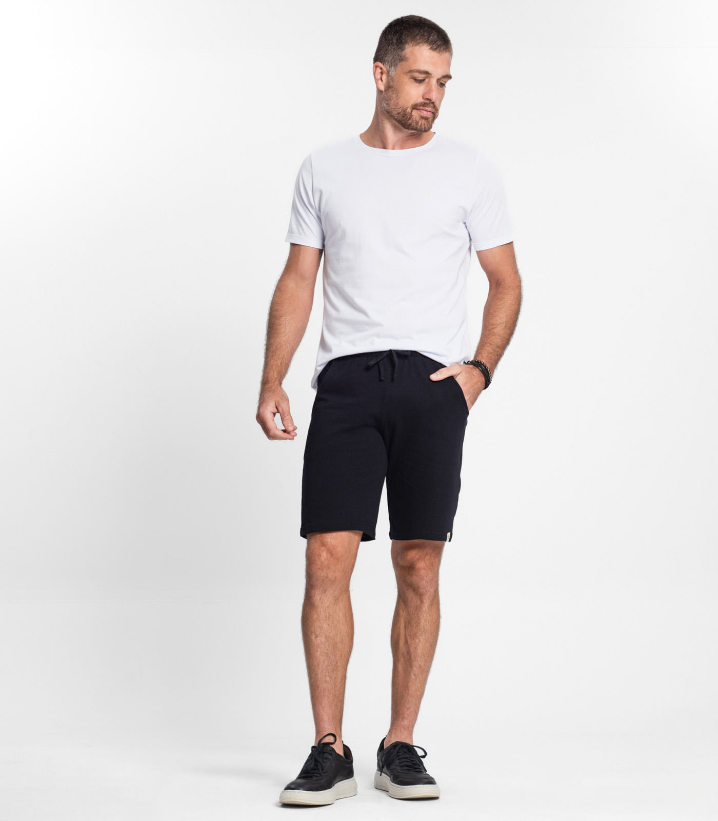 Kit 3 Bermudas De Moletom Masculina Select Preto - Imagem 9