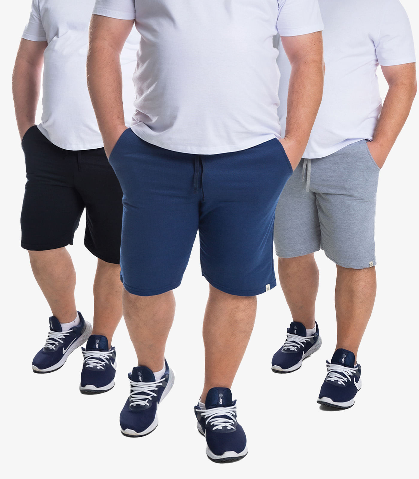 Kit 3 Bermudas Masculina Moletom Plus Size Select Sortido - Imagem 8