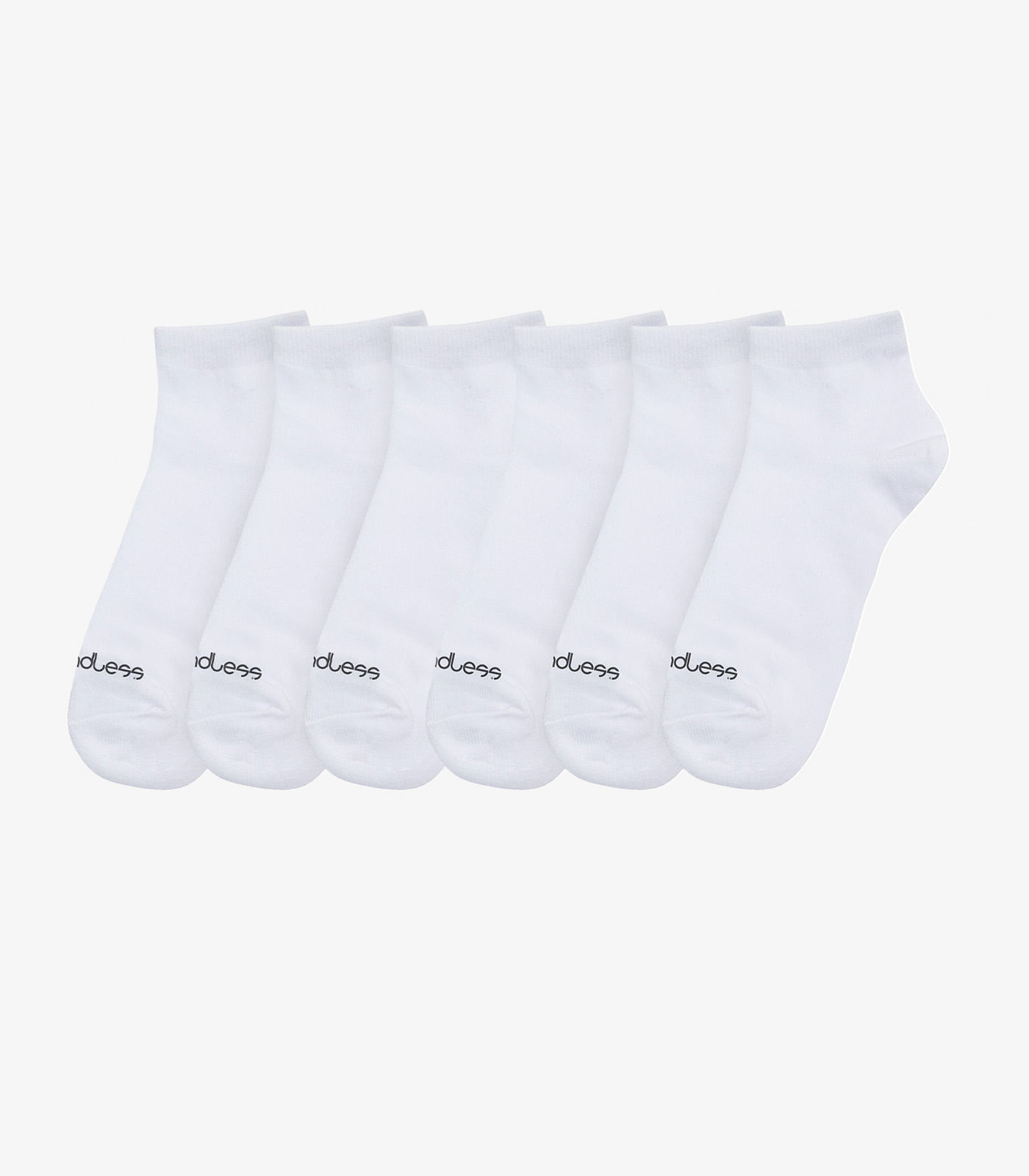 Kit 6 Pares De Meias Cano Curto Adulto Endless Branco