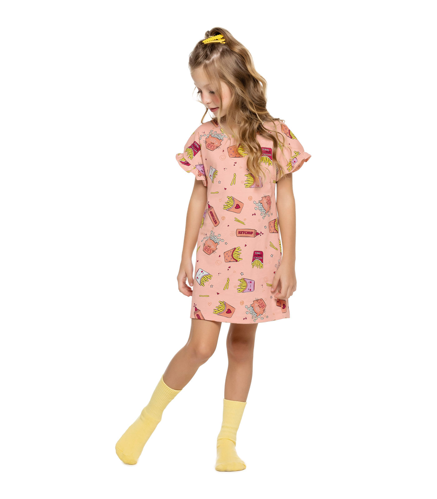 Camisola Infantil Feminina Snacks Trick Nick Rosa - Imagem 3