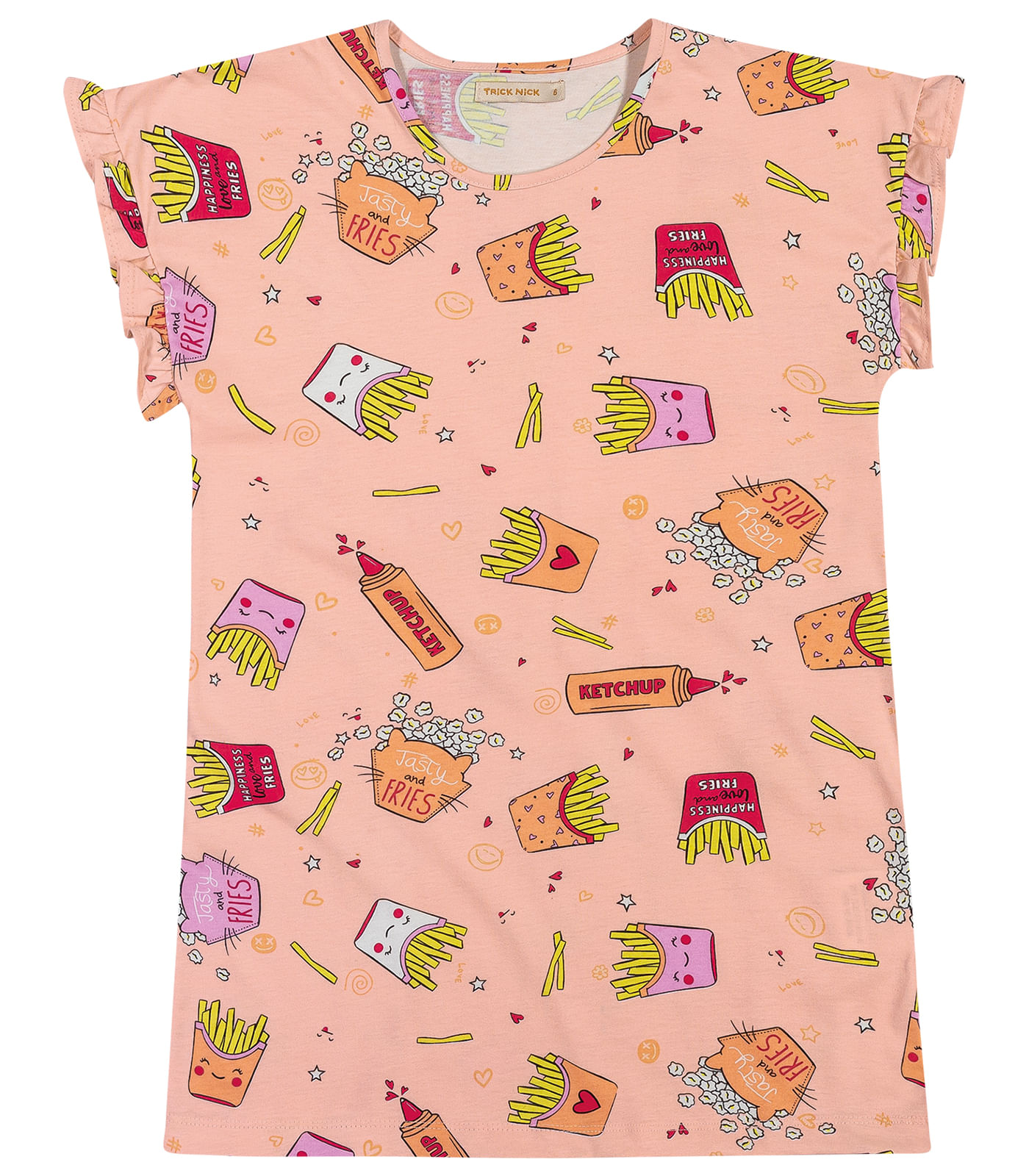 Camisola Infantil Feminina Snacks Trick Nick Rosa - Imagem 5