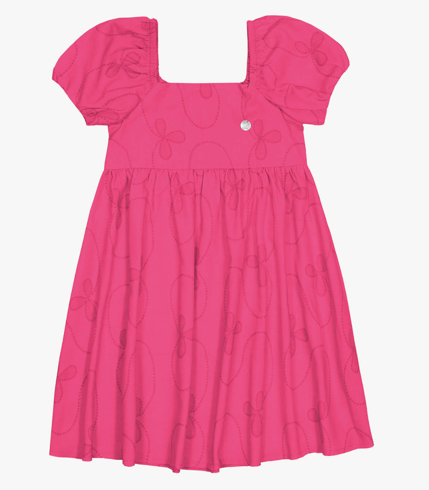 Vestido Infantil Em Linho Trick Nick Rosa