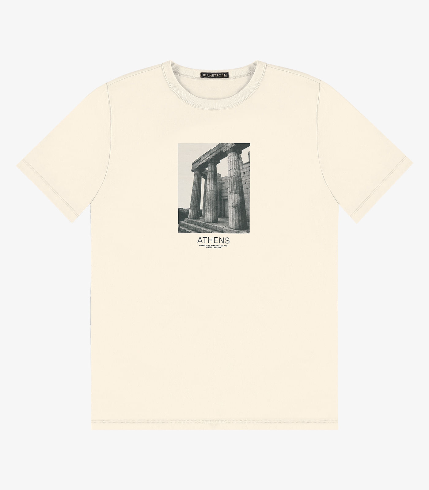 Camiseta Masculina em Meia Malha Diametro Bege