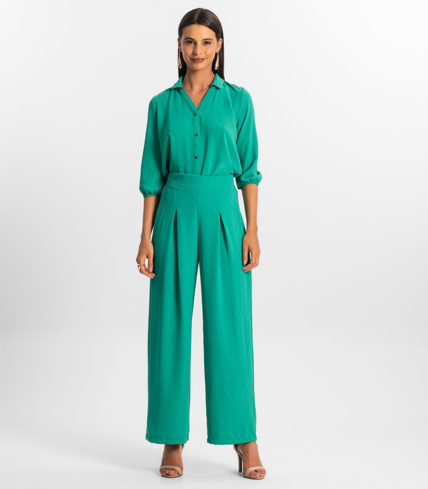 Calça Reta Feminina Rovitex Verde - Imagem 4