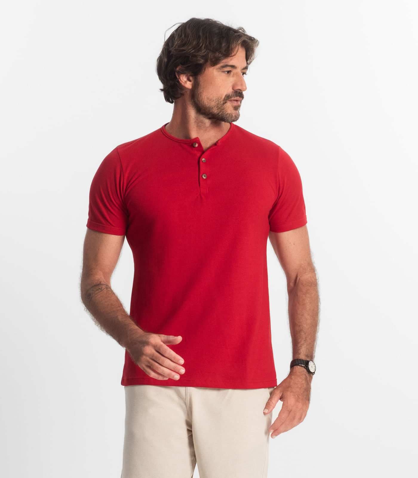 Camiseta Manga Curta Masculino Adulto Select Vermelho