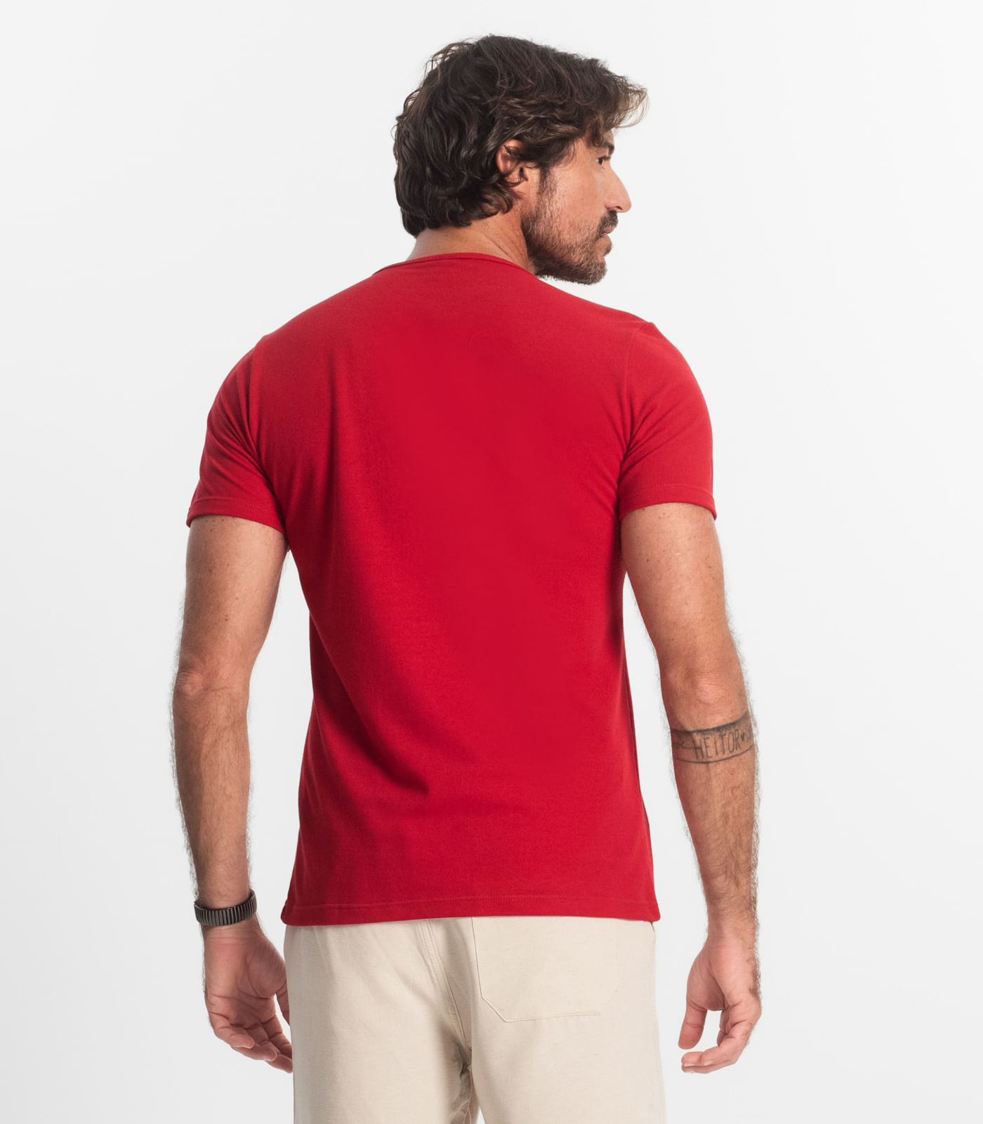 Camiseta Manga Curta Masculino Adulto Select Vermelho - Imagem 3
