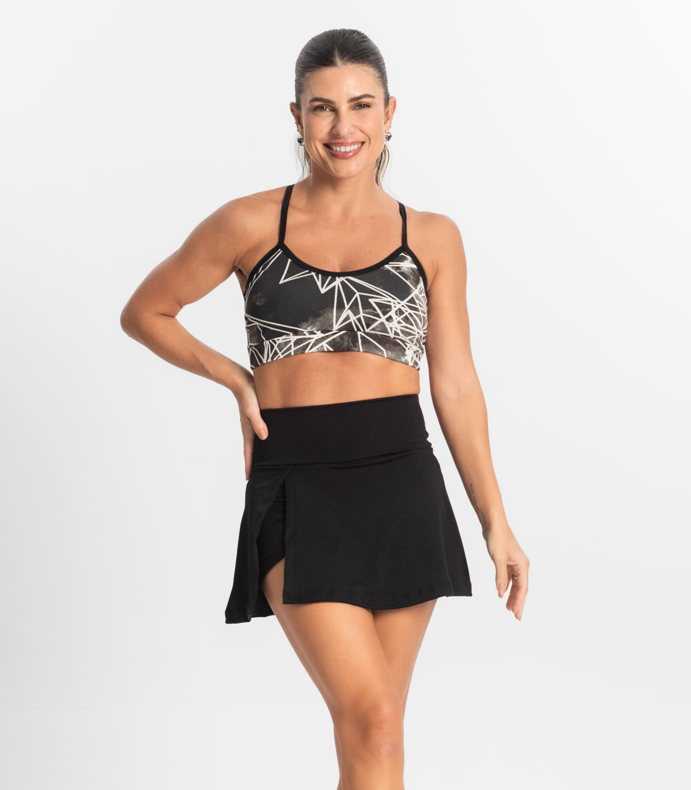 Shorts Saia Feminino FTK Fitness Preto