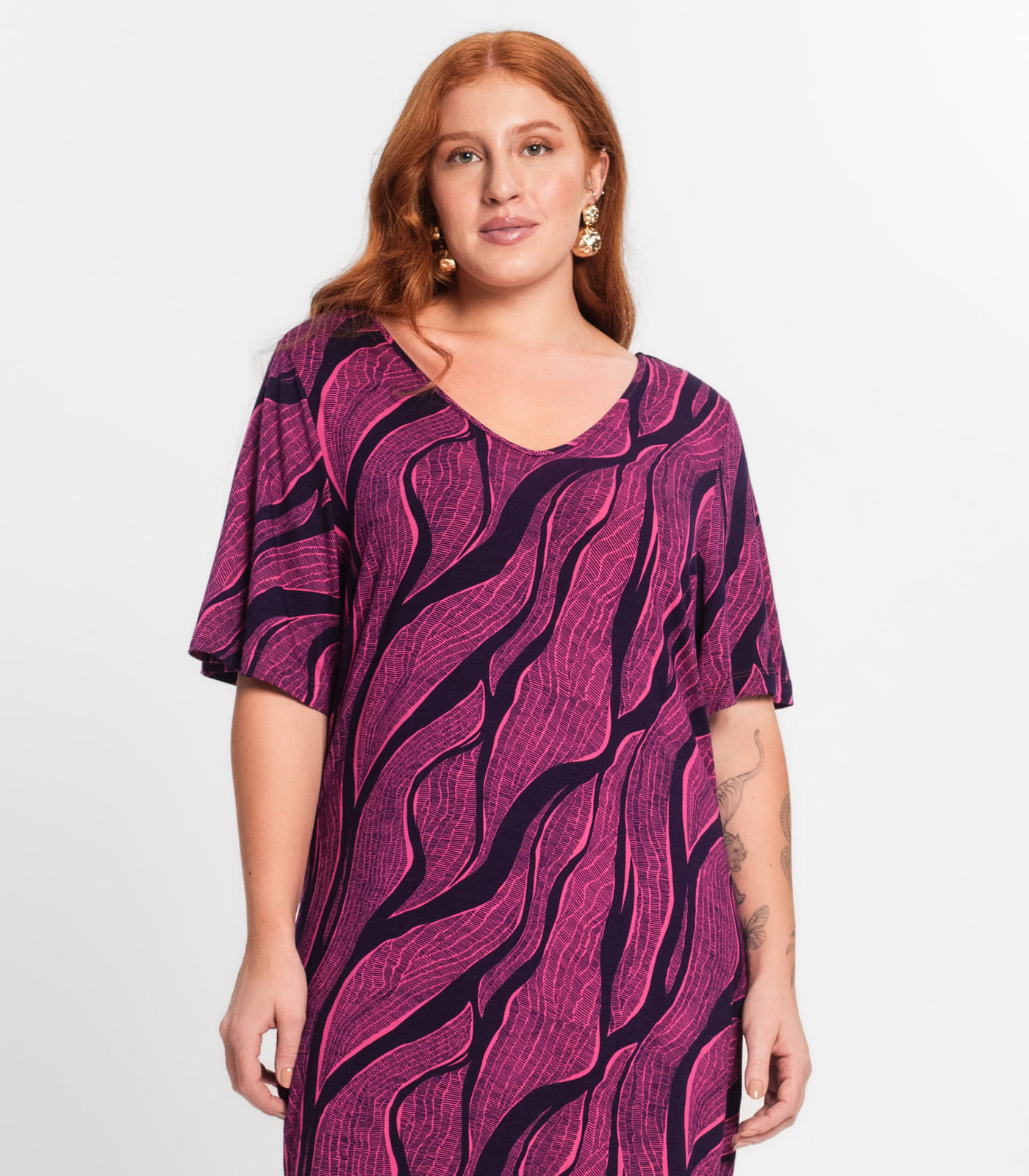 Vestido estampado select Rosa - Imagem 2