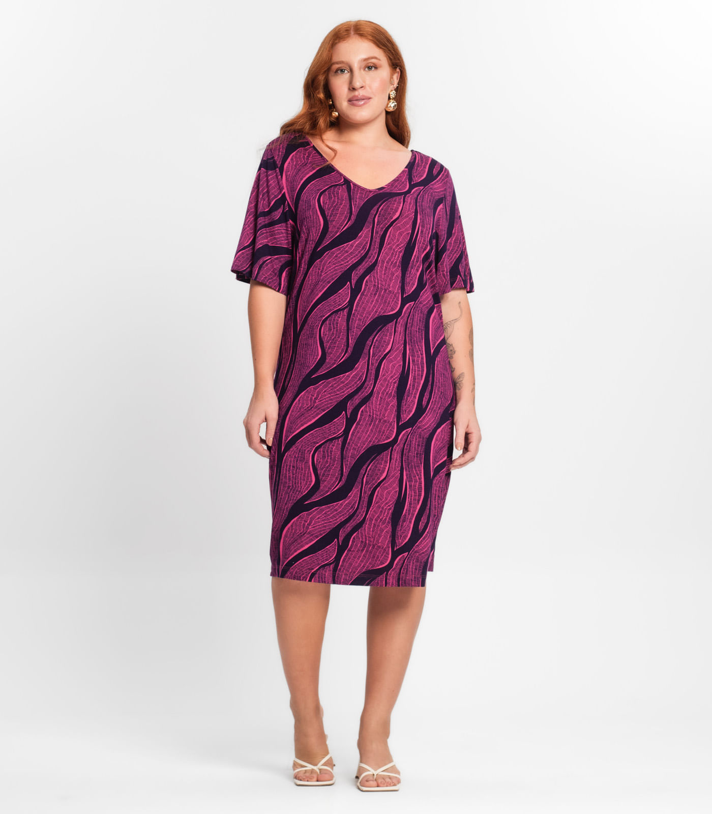 Vestido estampado select Rosa - Imagem 4