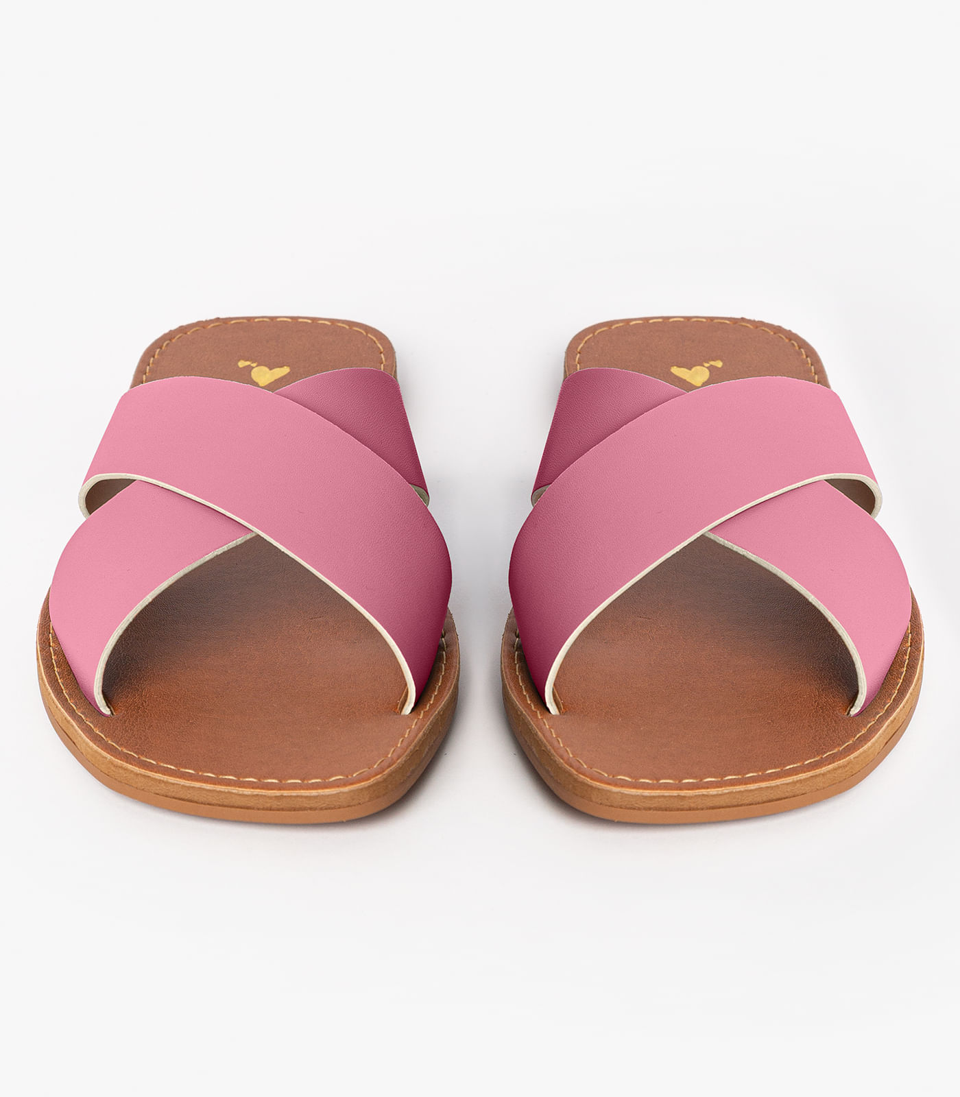 Sandália Rasteirinha Com Tiras Largas Select Rosa - Imagem 3