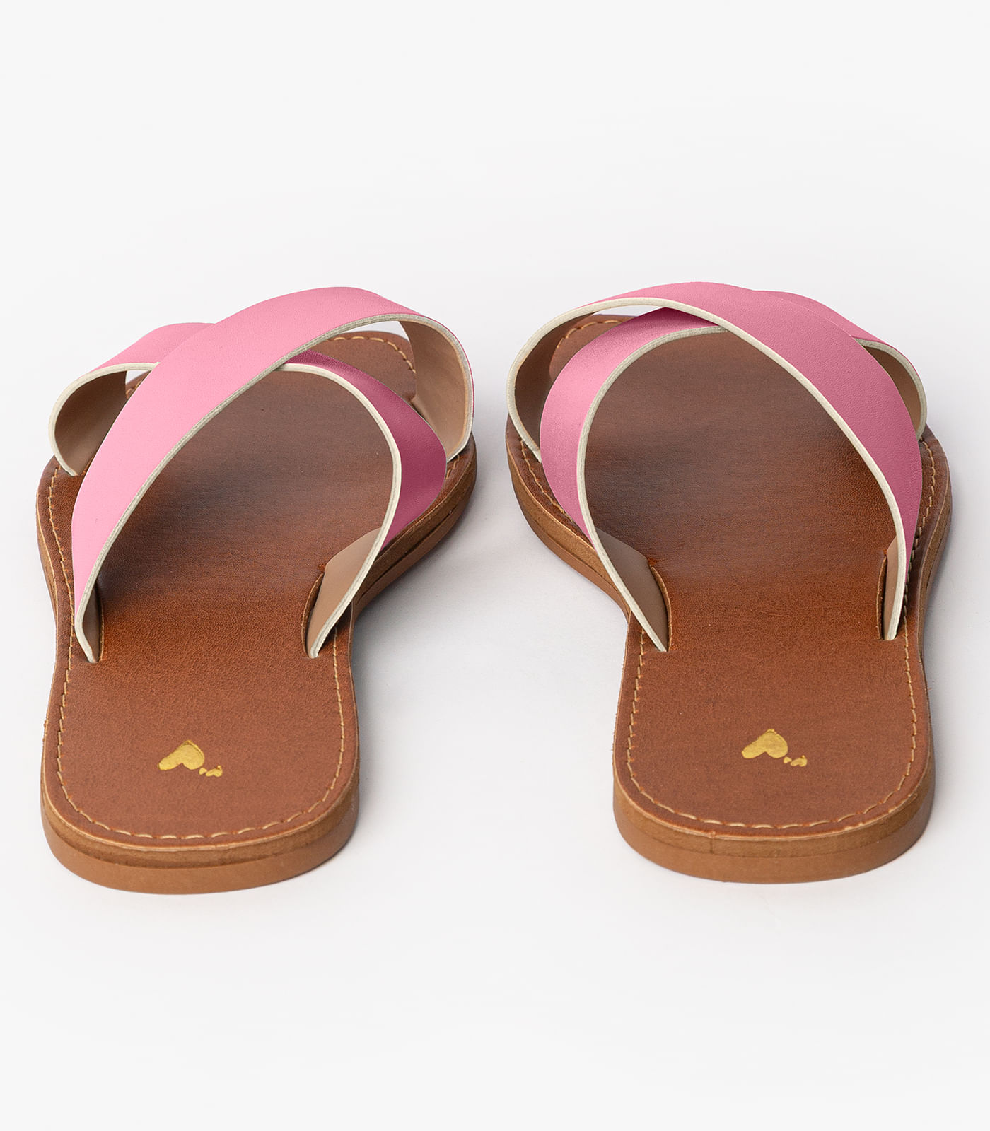 Sandália Rasteirinha Com Tiras Largas Select Rosa - Imagem 5