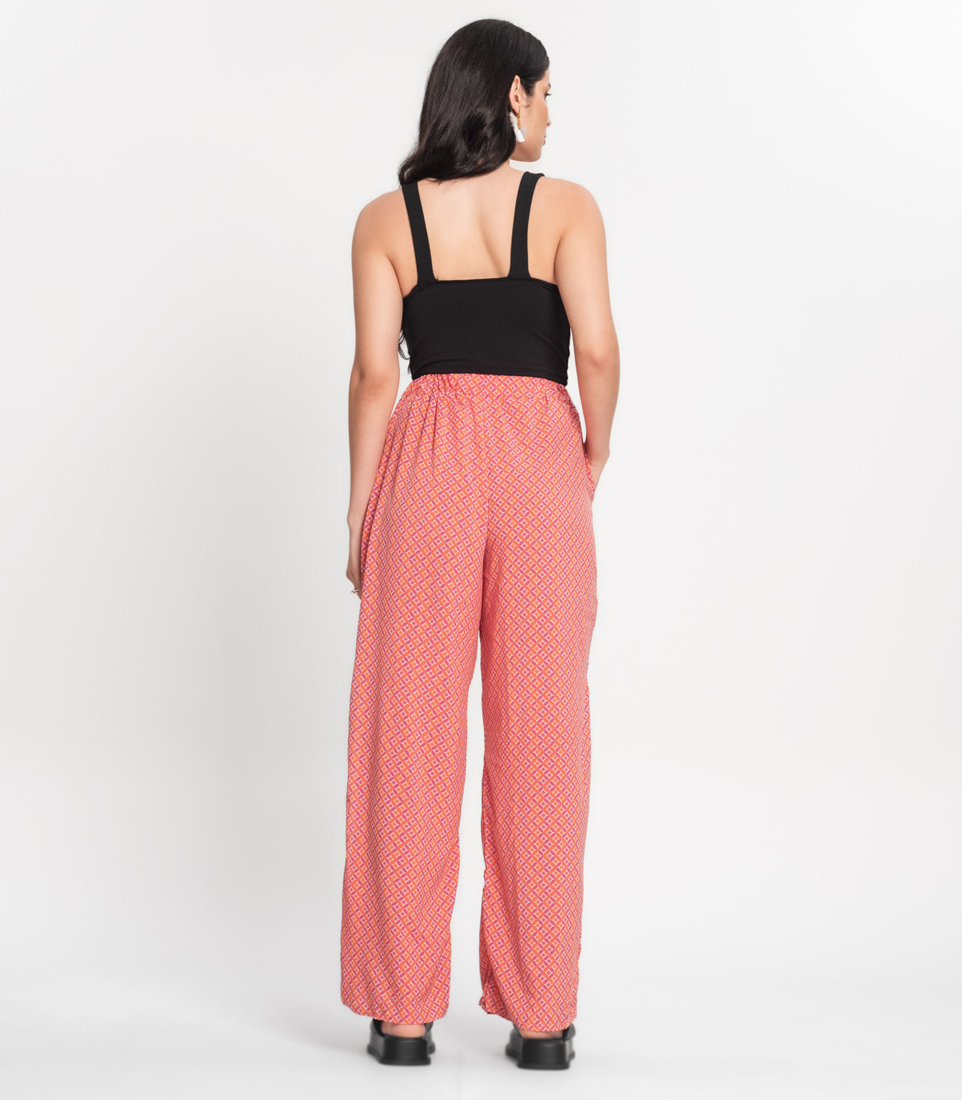 Conjunto Feminino Cropped e Calça Estampada Select Laranja - Imagem 4