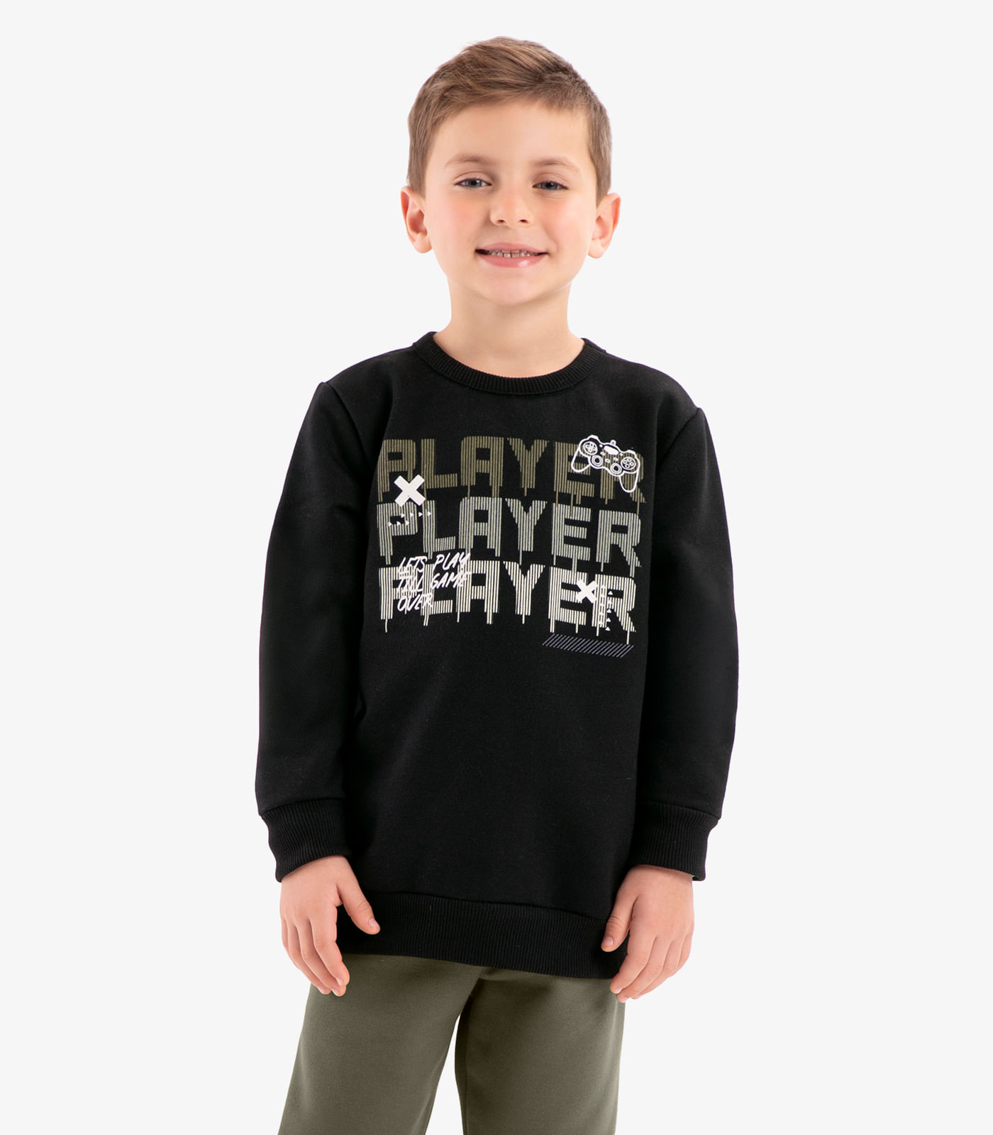 Conjunto Infantil Blusão Com Calça Rovi Kids Preto - Imagem 2