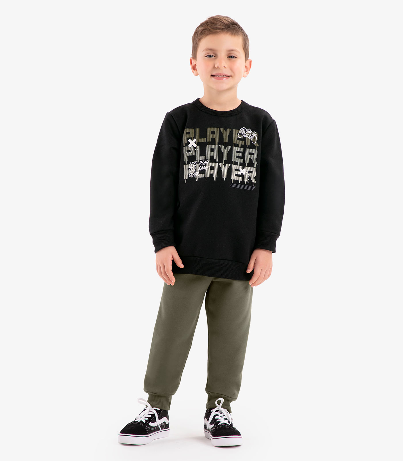 Conjunto Infantil Blusão Com Calça Rovi Kids Preto - Imagem 5