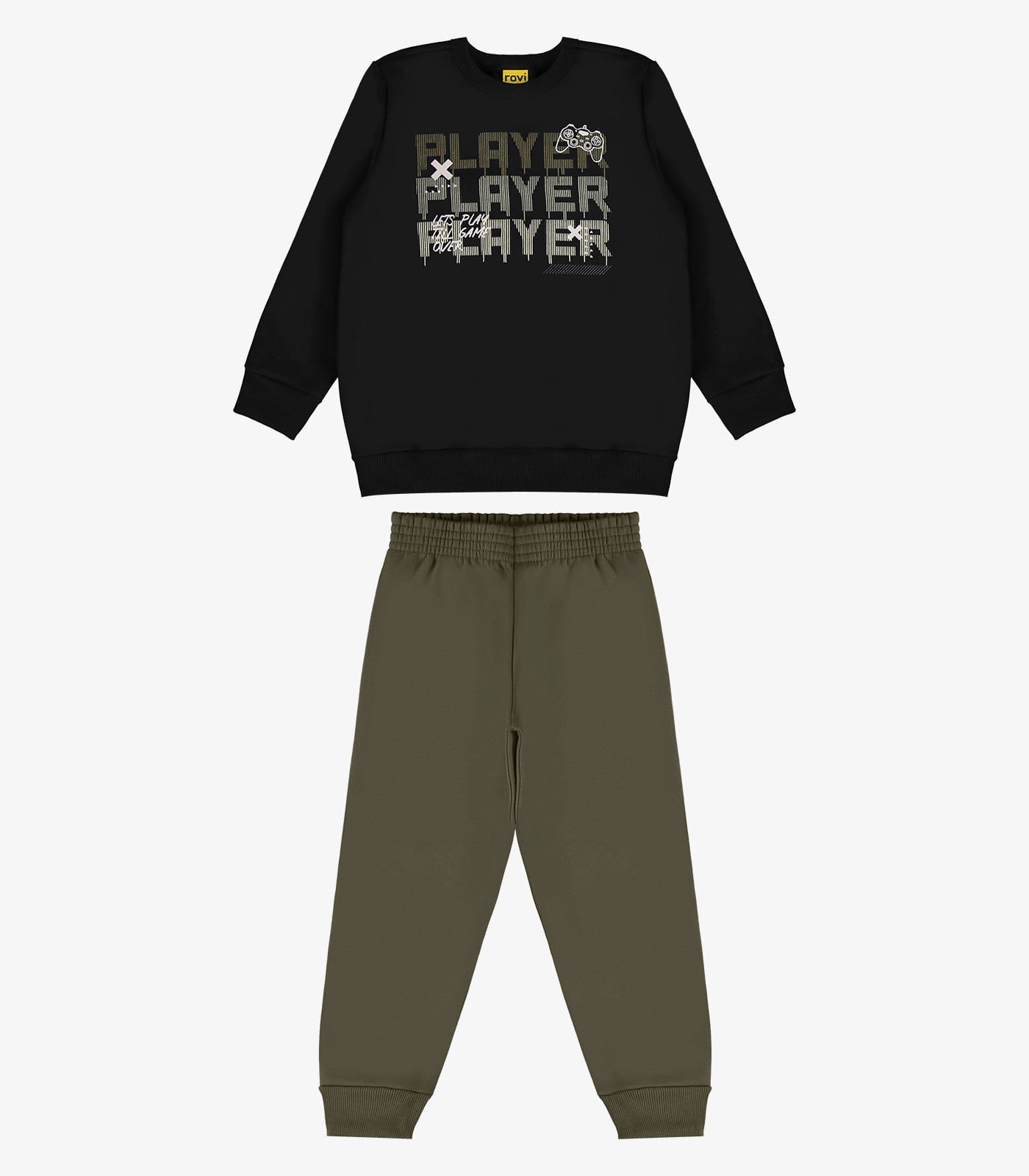 Conjunto Infantil Blusão Com Calça Rovi Kids Preto - Imagem 6