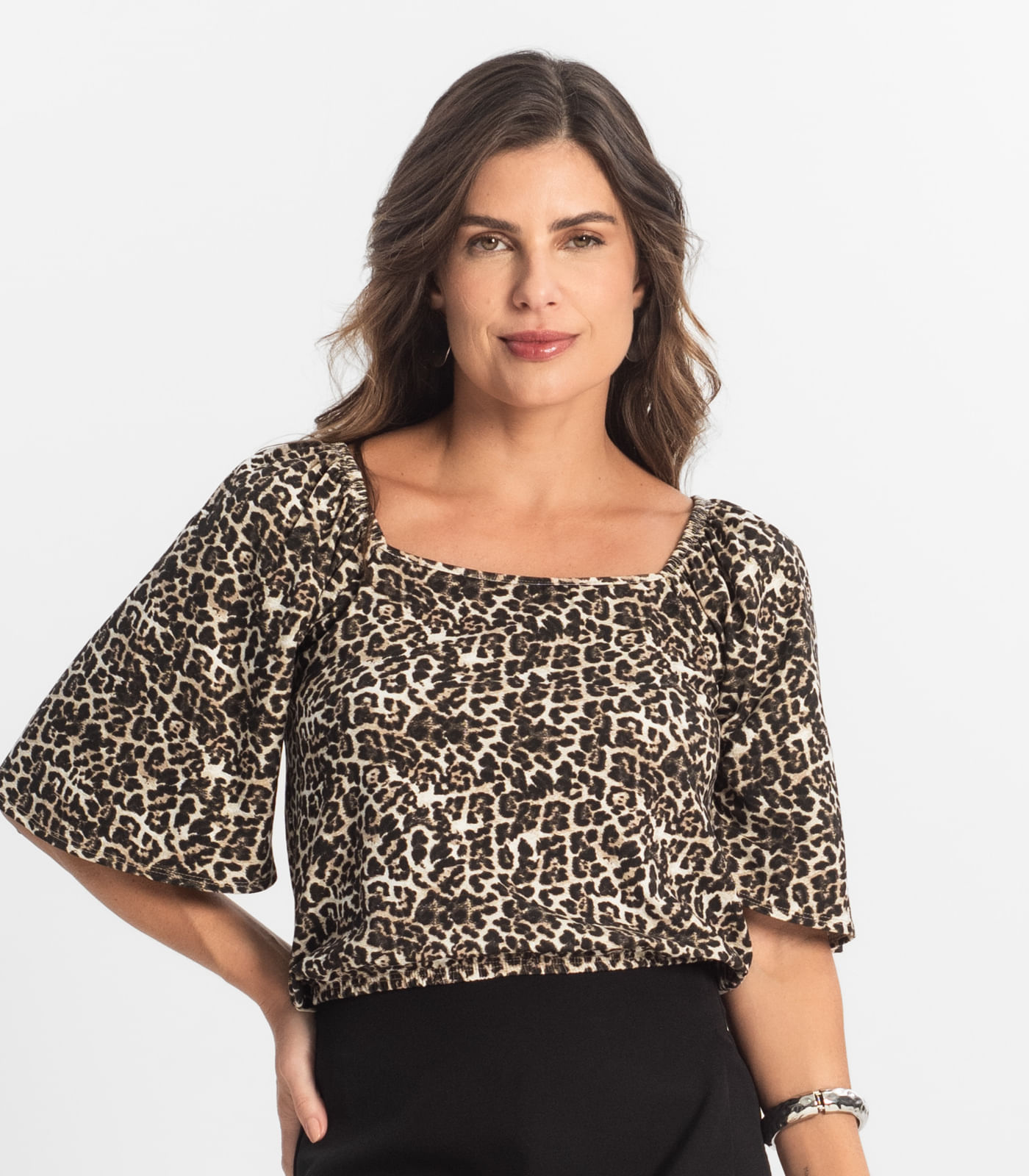 Blusa Feminina Manga Curta Select Bege - Imagem 2