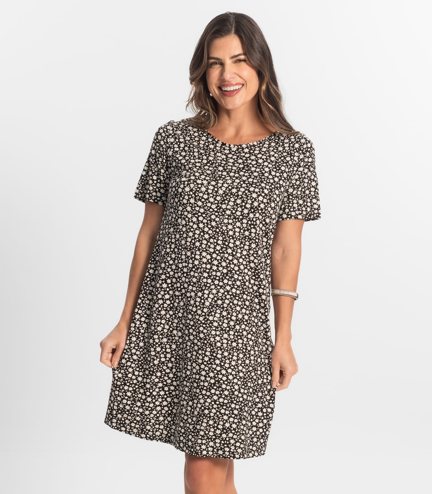 Vestido Feminino Estampado Select Preto
