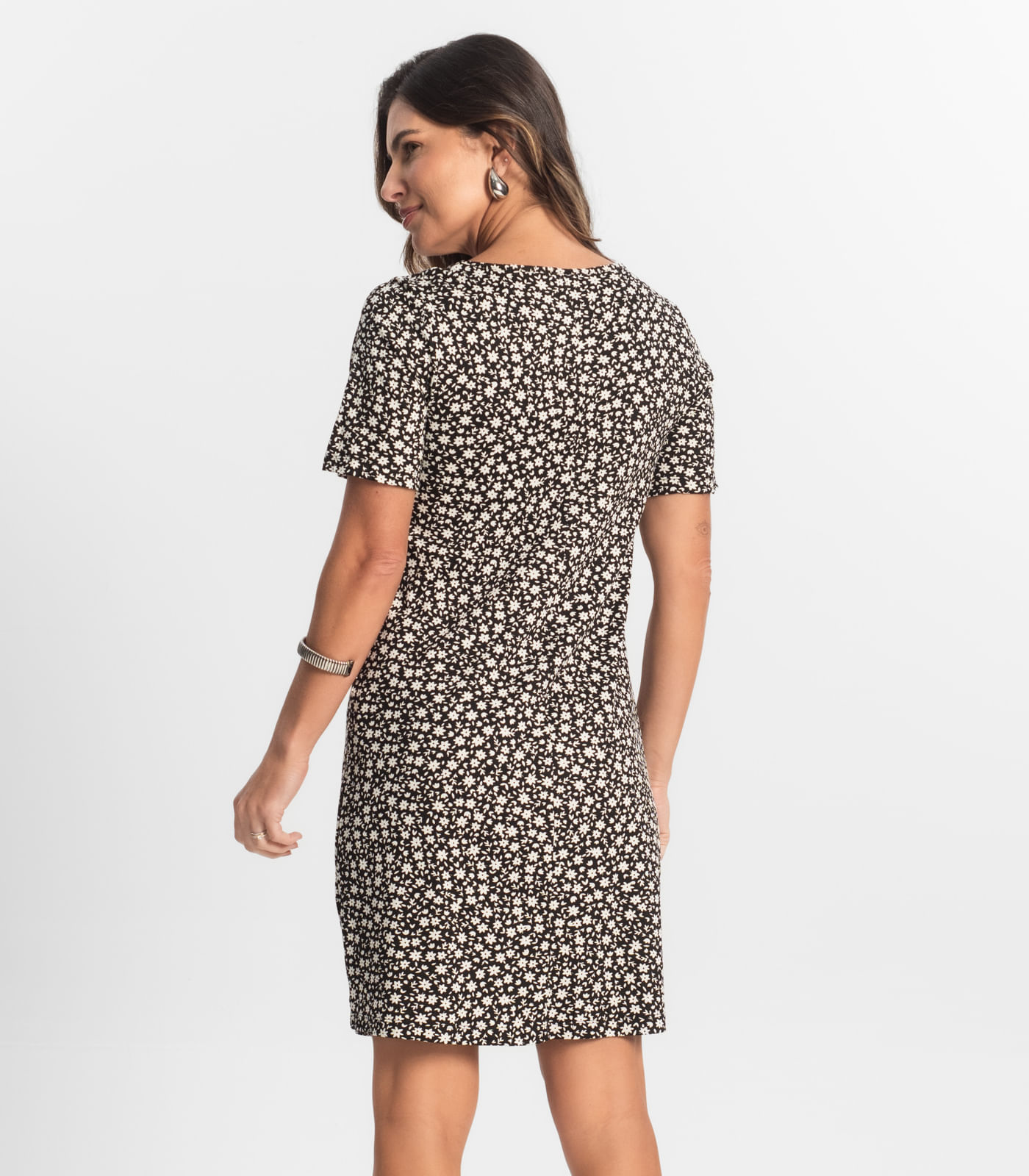 Vestido Feminino Estampado Select Preto - Imagem 3