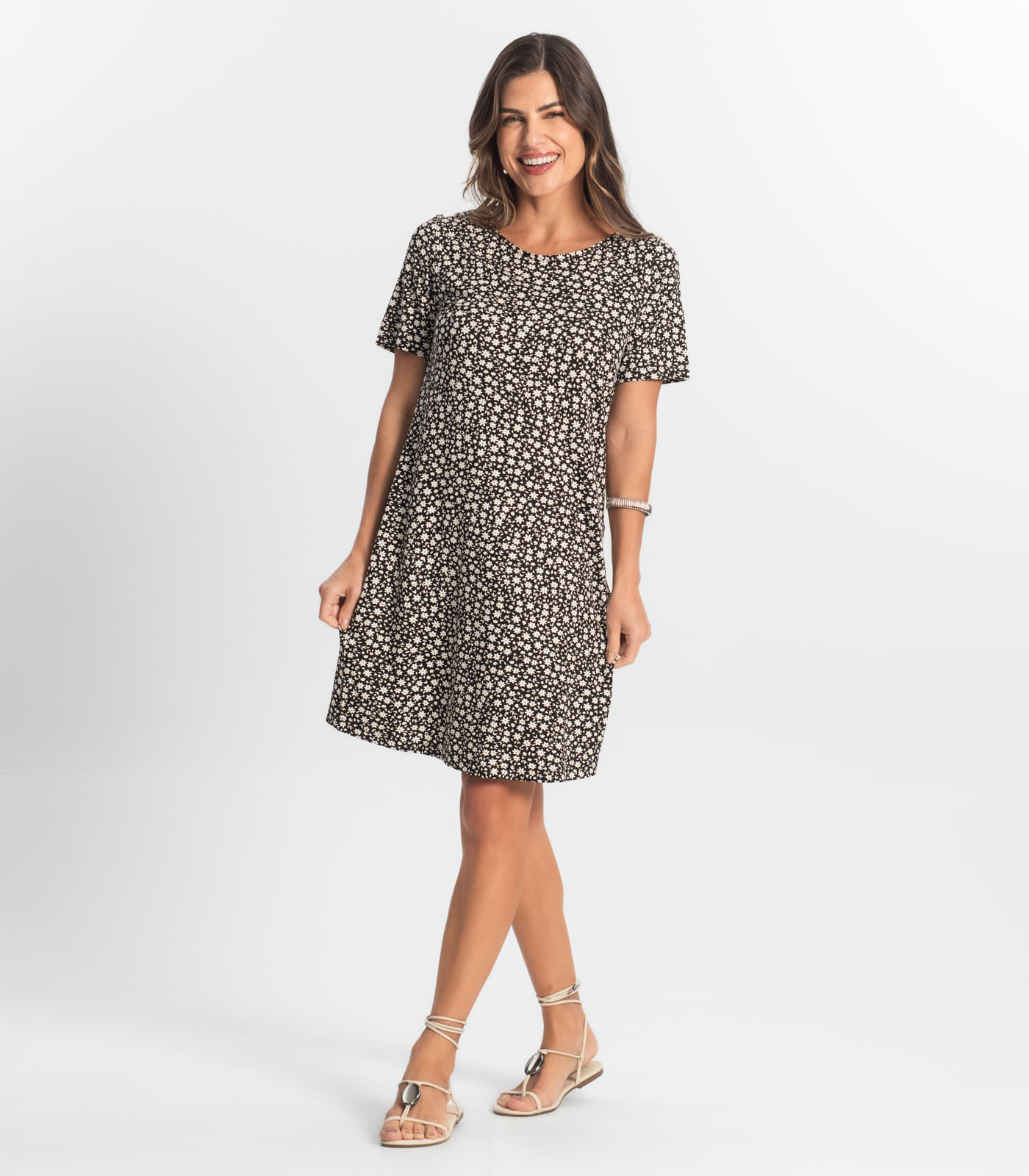 Vestido Feminino Estampado Select Preto - Imagem 4