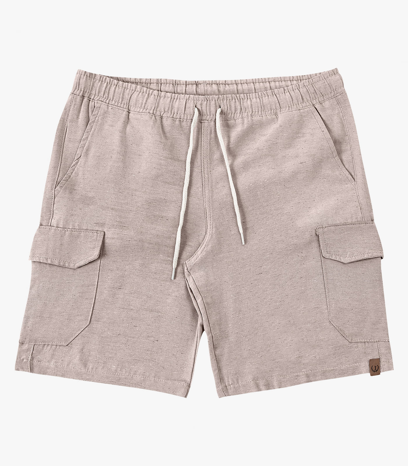 Bermuda Masculina Sarja Cargo Com Elástico Shift Bege - Imagem 5