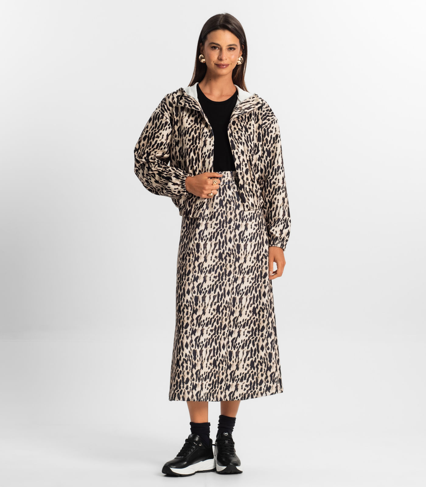 Saia Midi Feminina Rovitex Bege