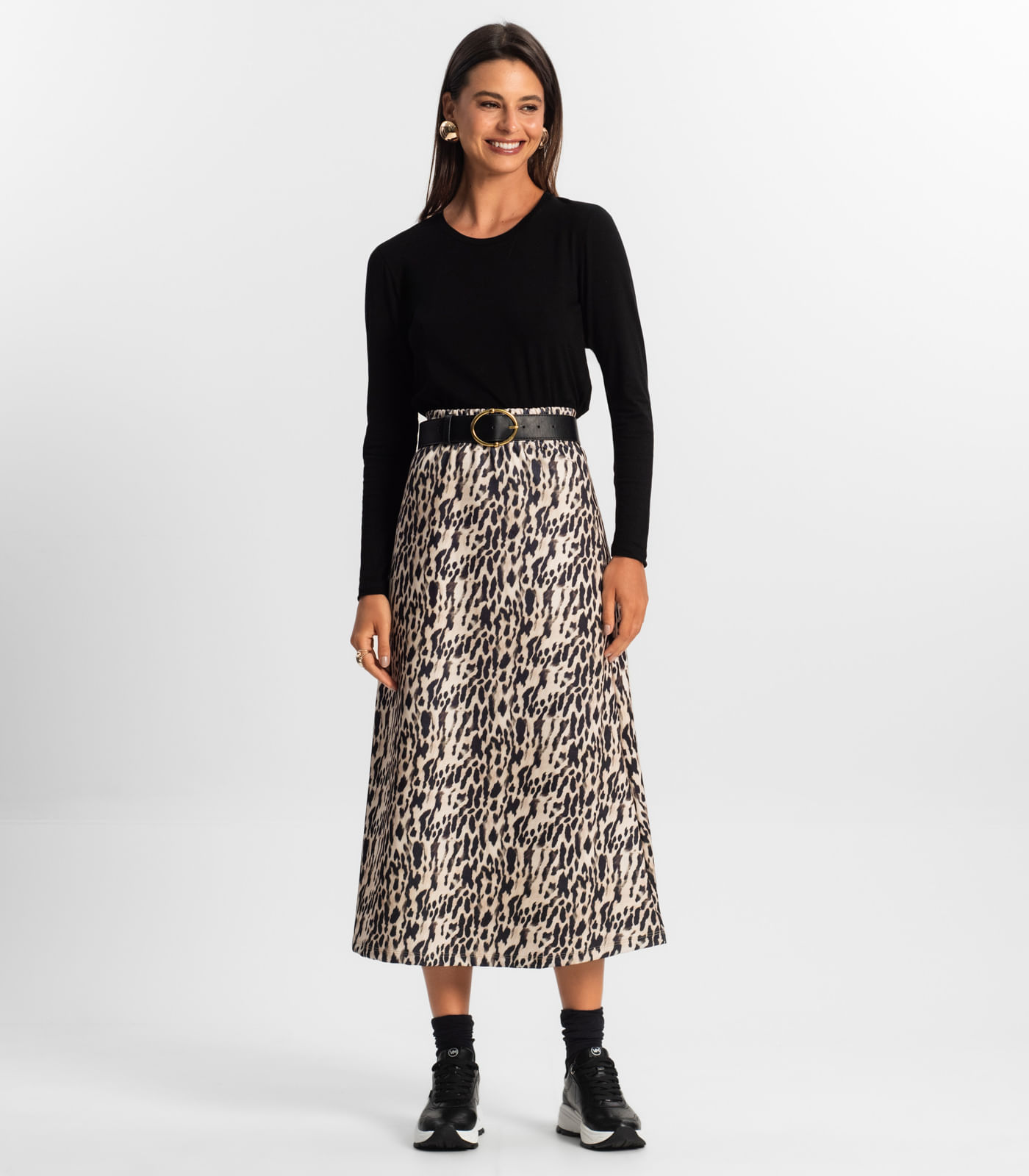 Saia Midi Feminina Rovitex Bege - Imagem 4