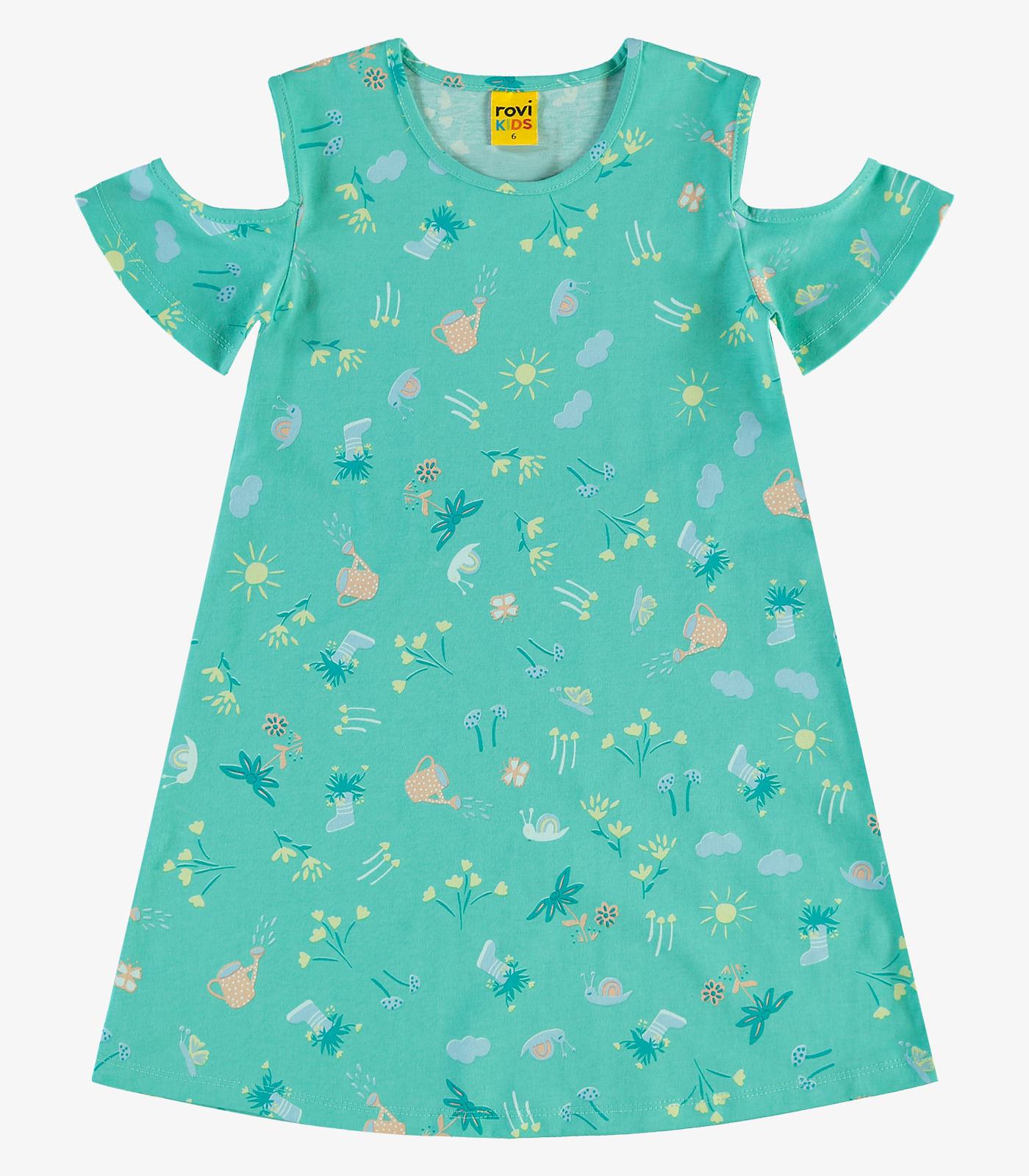 Vestido infantil em Meia Malha Rovi Kids Verde