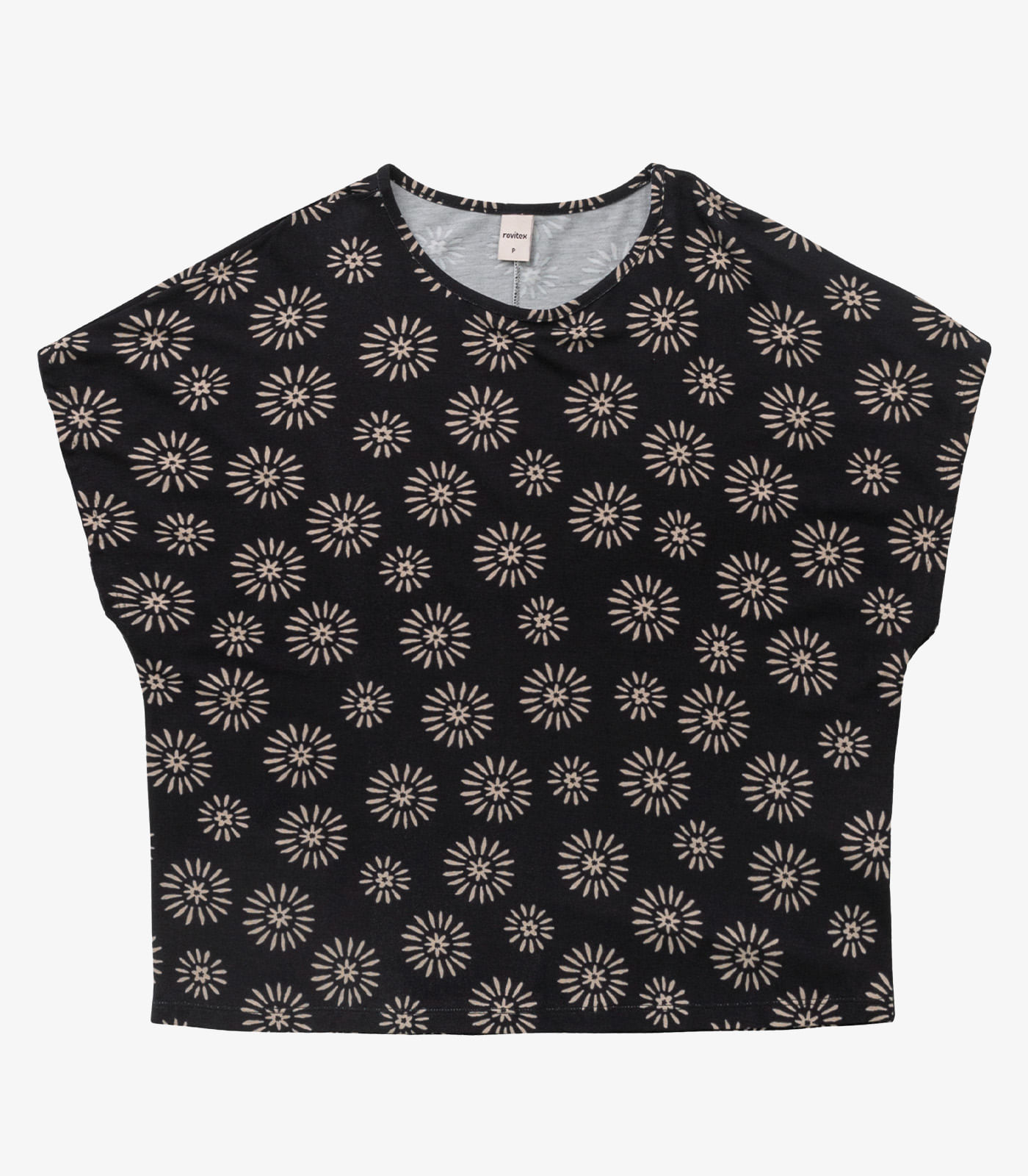 Blusa Feminina Estampada Rovitex Preto - Imagem 2
