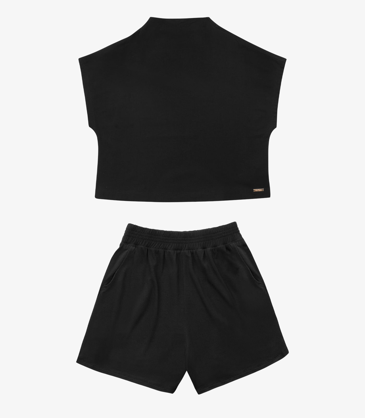 Conjunto Blusa com Shorts Feminino de Molecotton Preto - Imagem 2