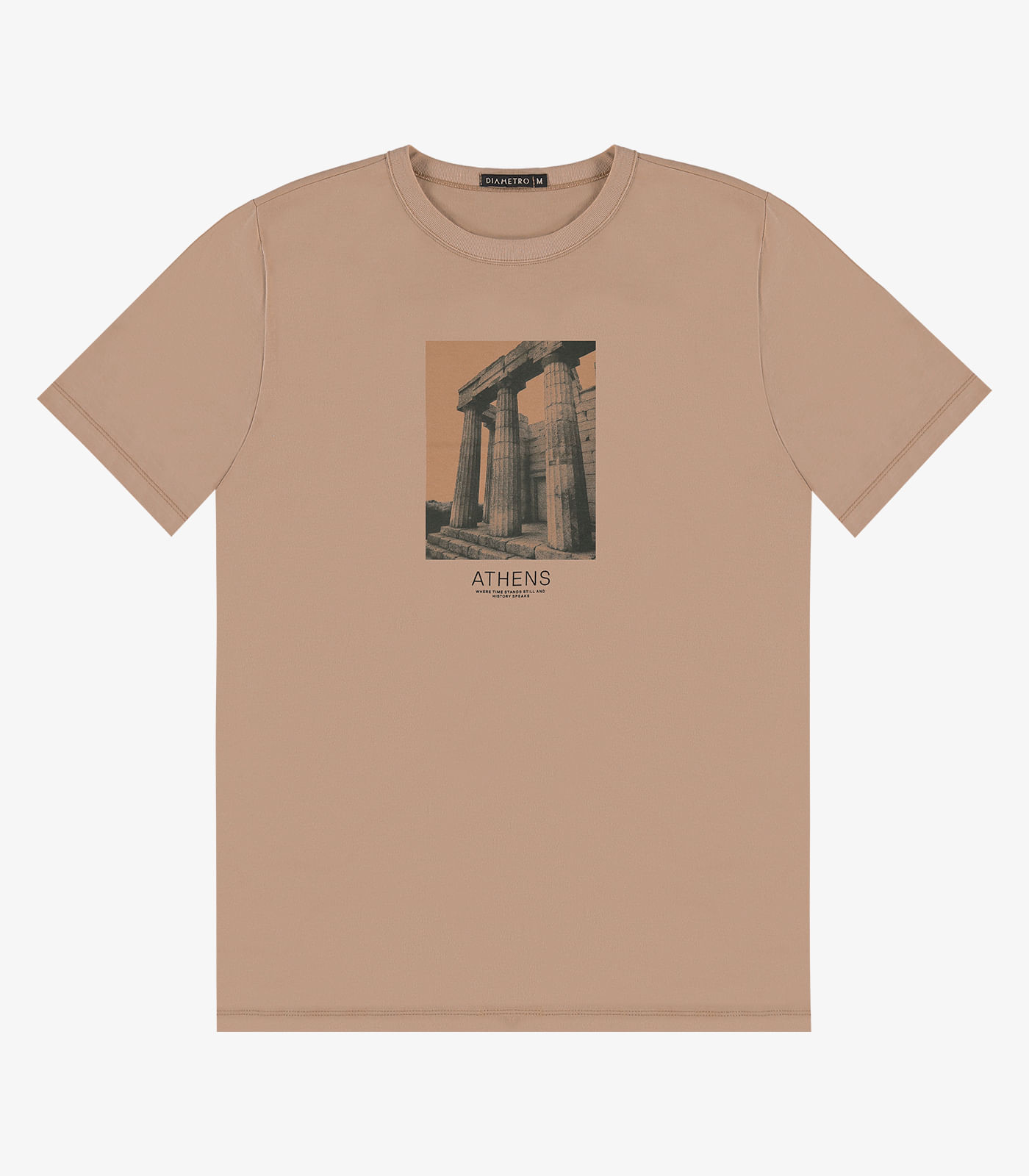 Camiseta Masculina em Meia Malha Diametro Marrom - Imagem 2