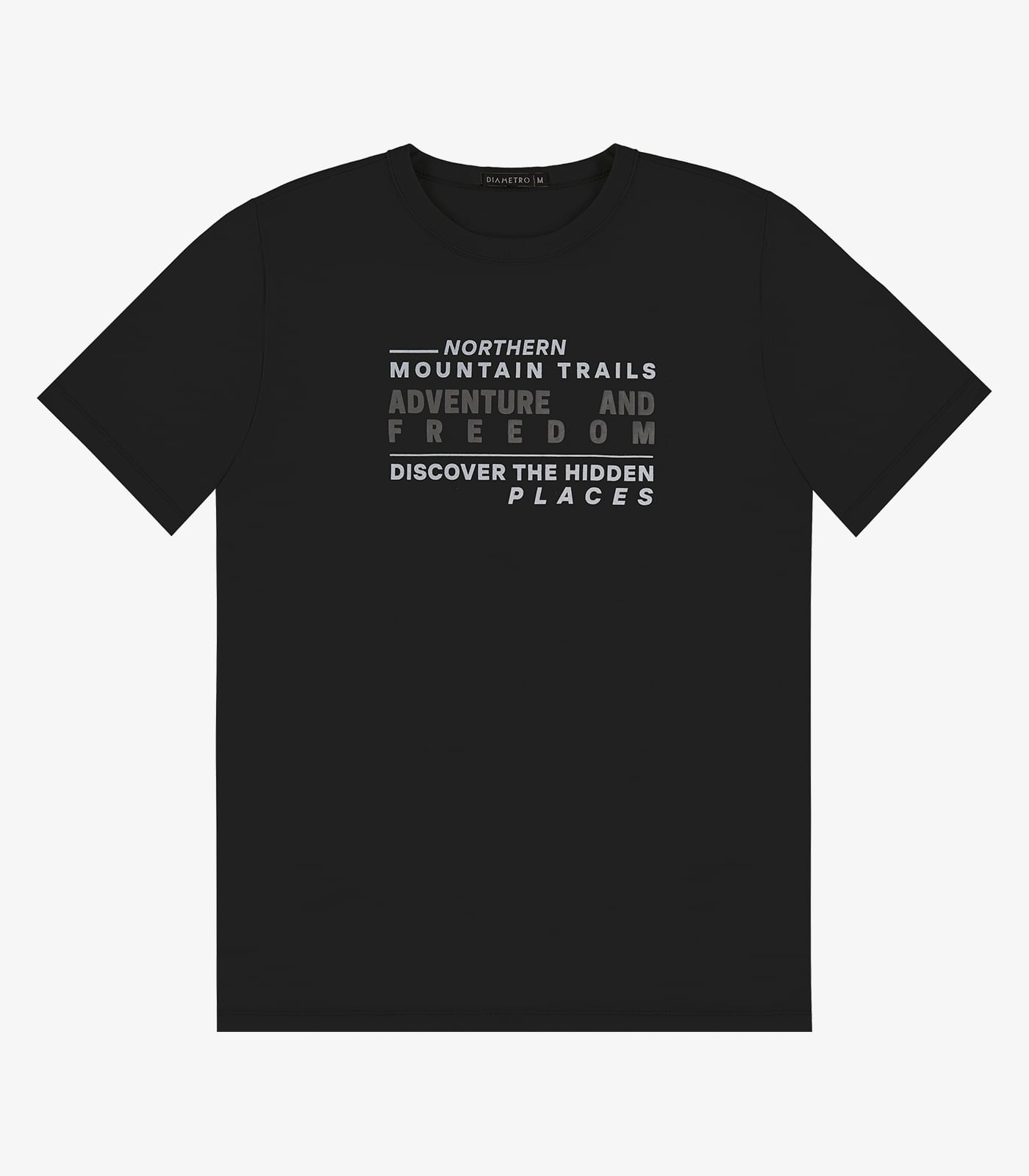 Camiseta Masculina em Meia Malha Diametro Preto