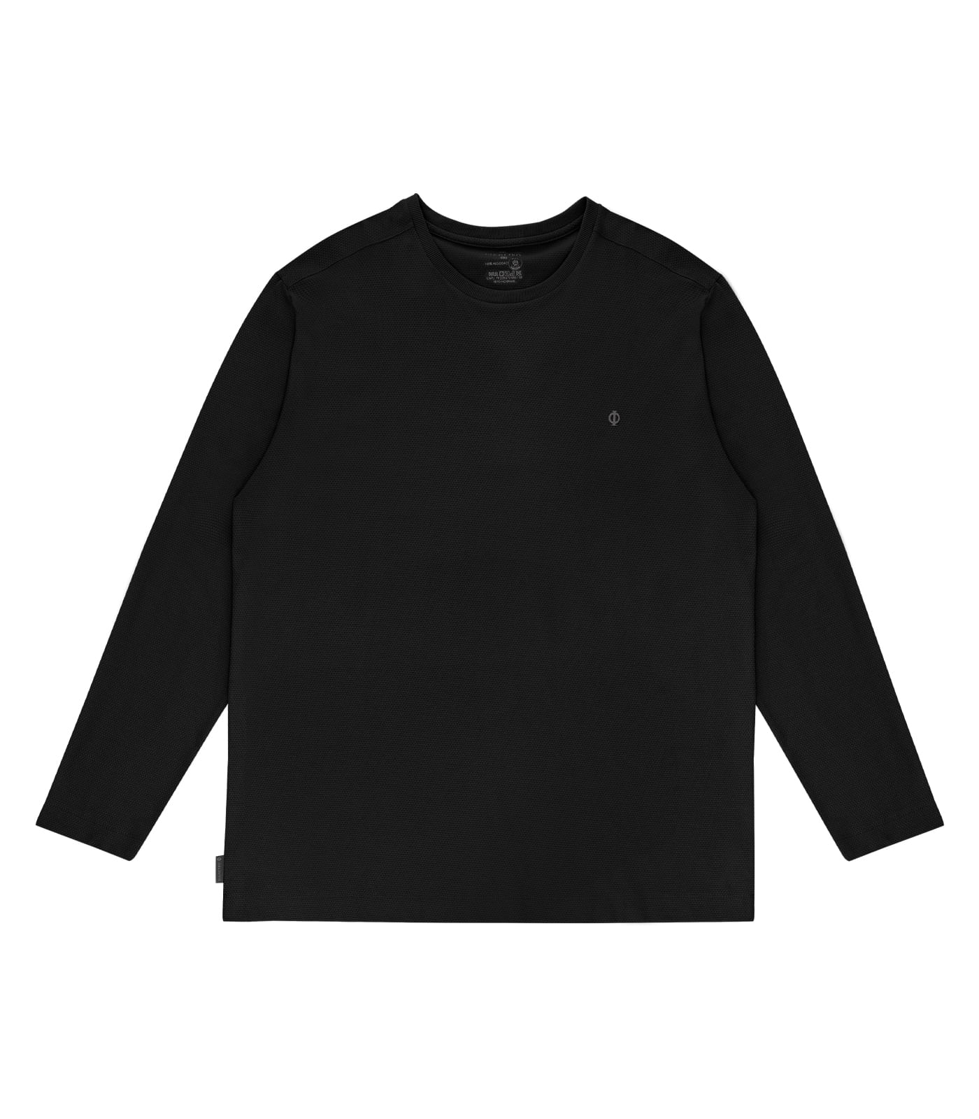 Camiseta Masculina Plus Size Manga Longa Diametro Preto - Imagem 3