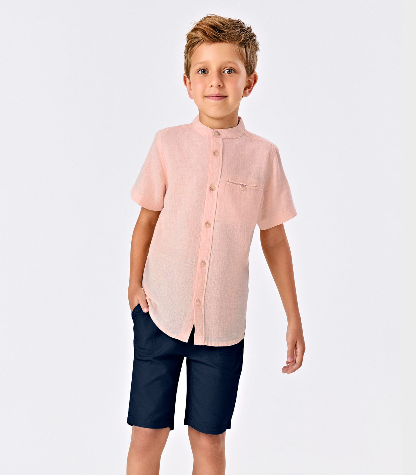 Conjunto Menino Camisa Com Bermuda Trick Nick Rosa - Imagem 2