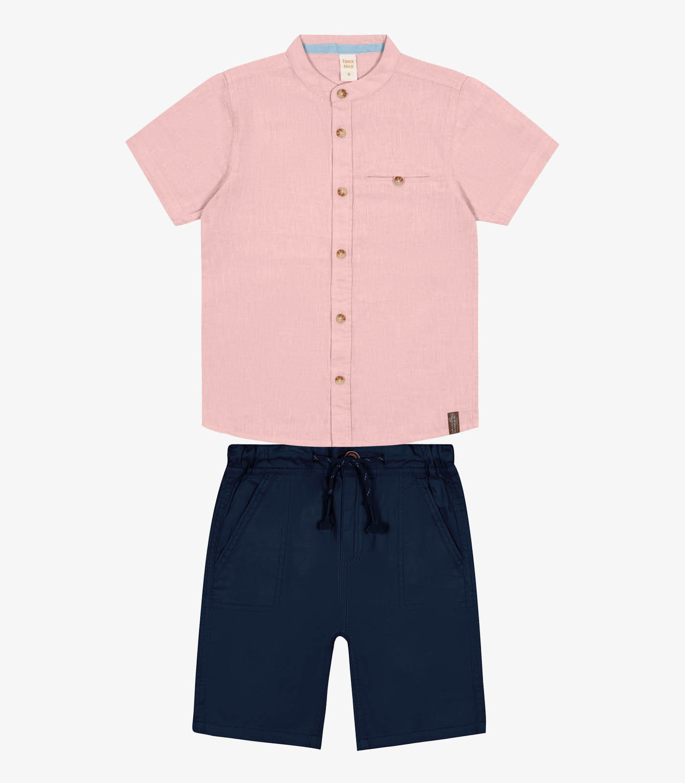 Conjunto Menino Camisa Com Bermuda Trick Nick Rosa - Imagem 12