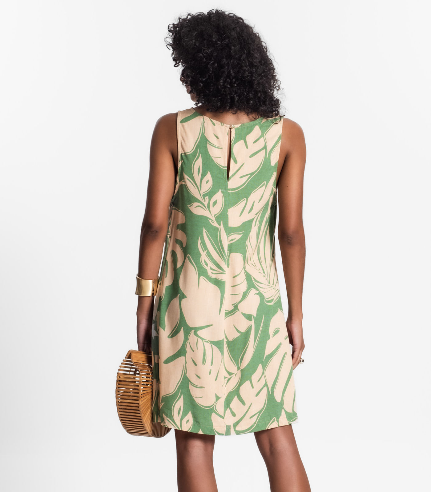 Vestido Feminino Curto De Viscose Select Verde - Imagem 3