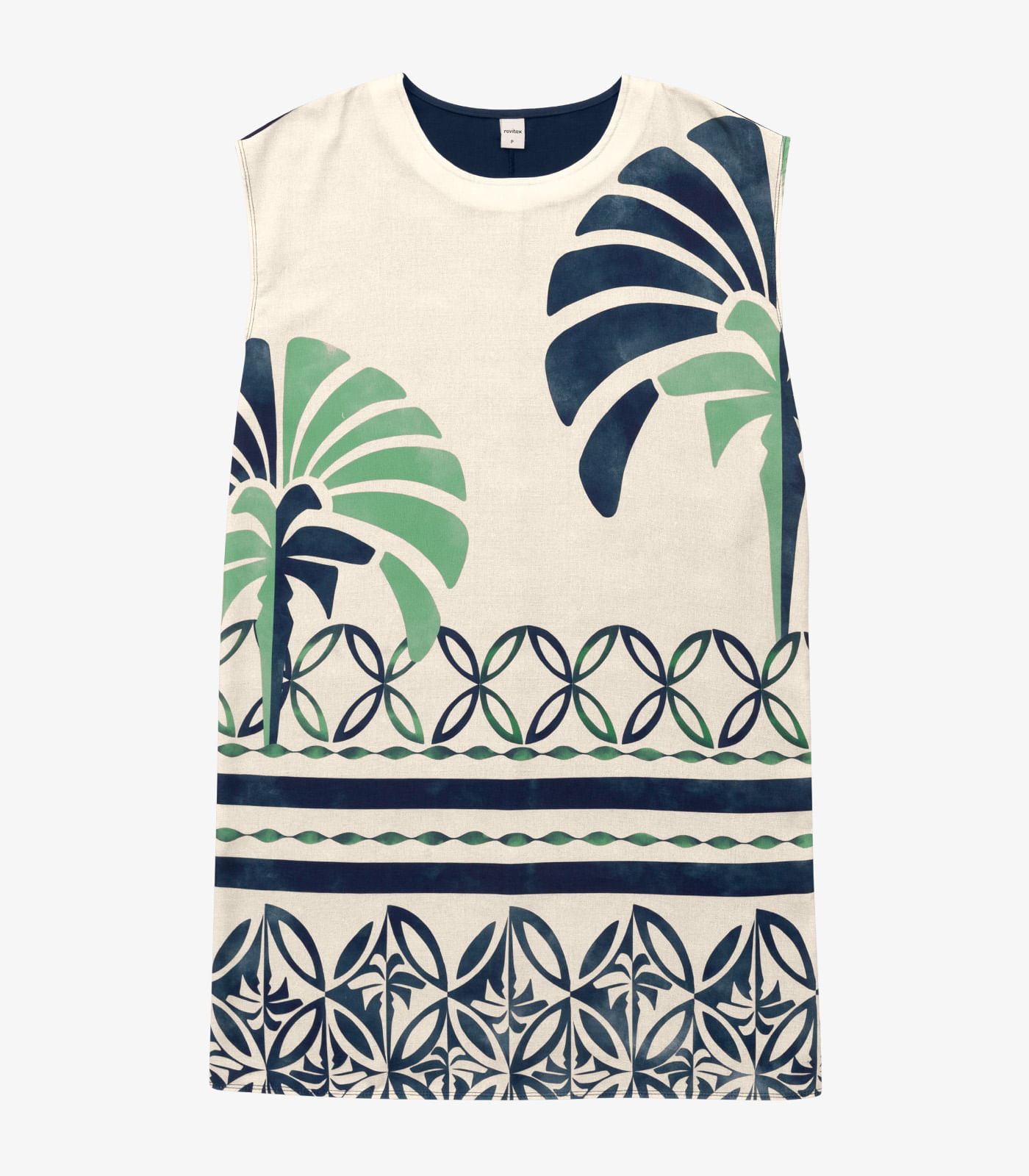 Vestido Feminino Curto Estampado Azul - Imagem 2