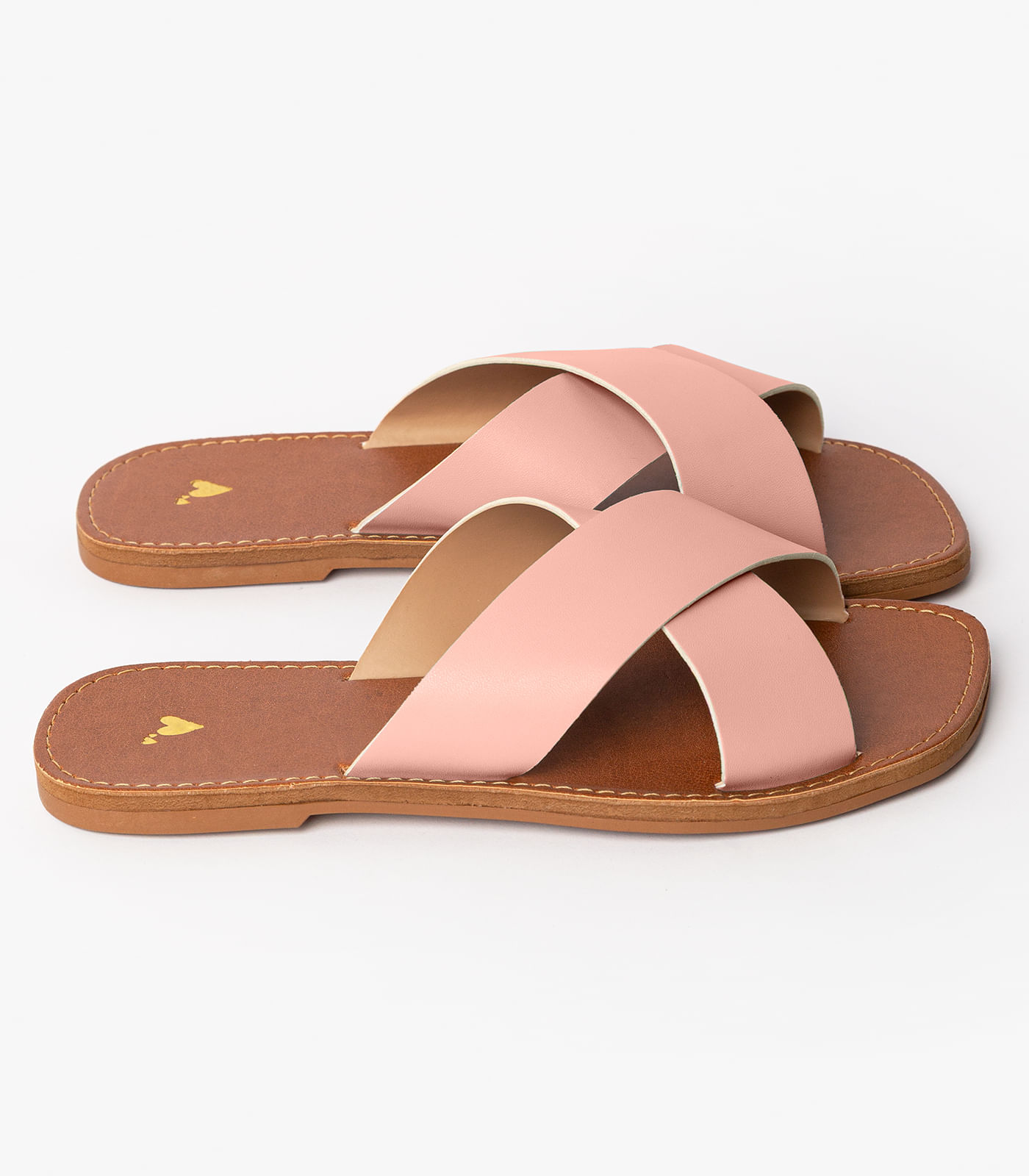 Sandália Rasteirinha Com Tiras Largas Select Rosa - Imagem 4