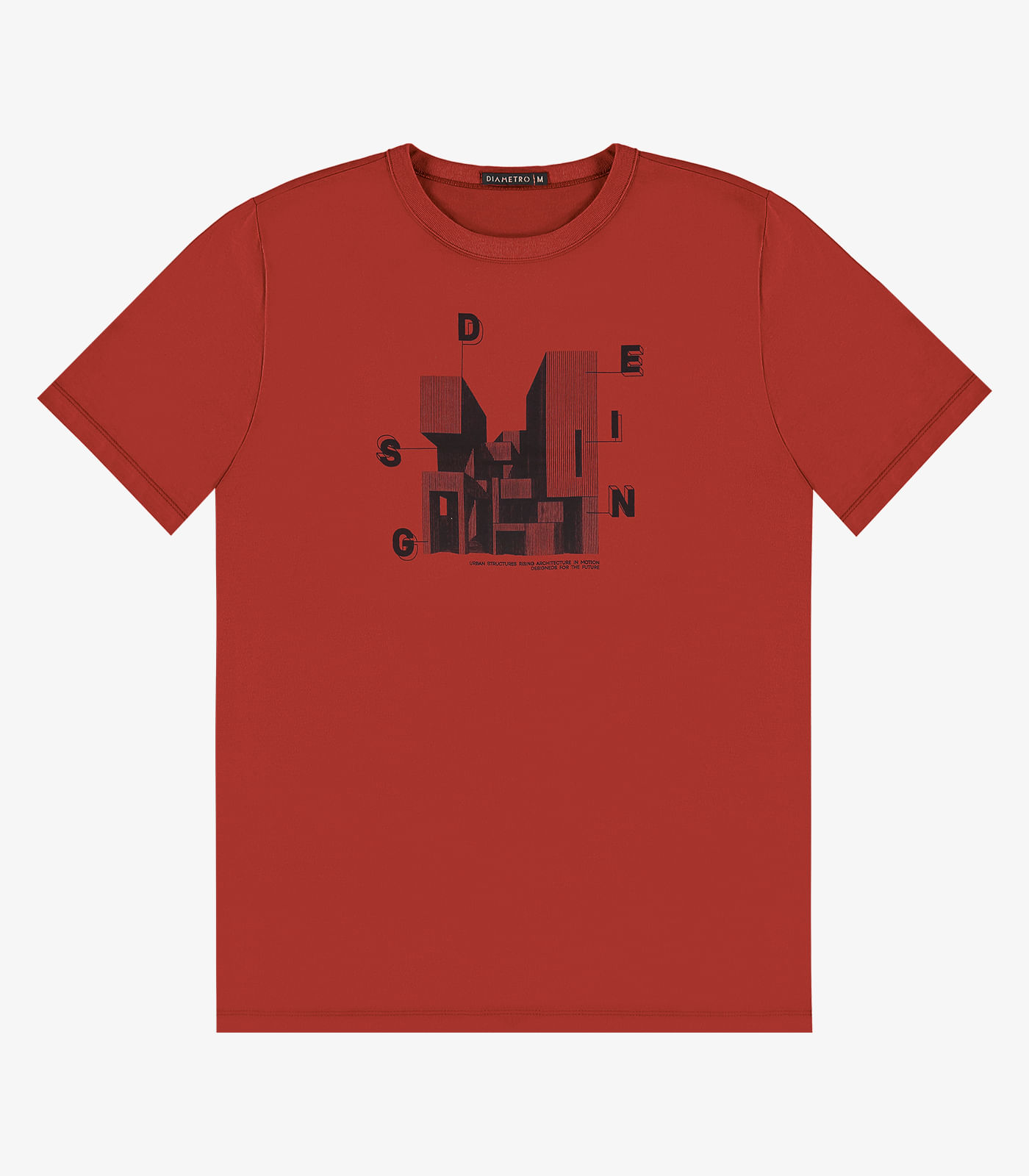 Camiseta Masculina em Meia Malha Diametro Vermelho