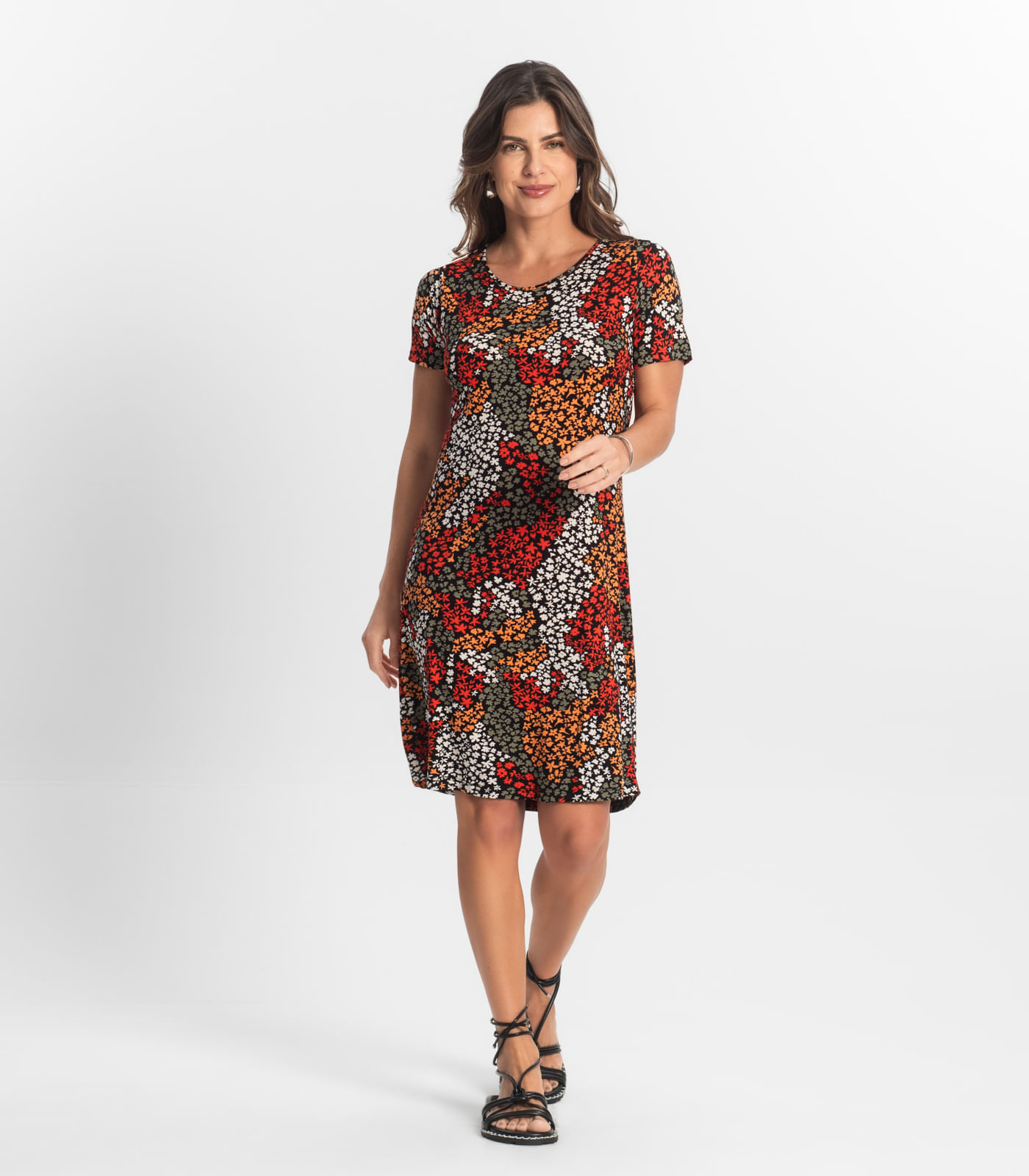 Vestido Feminino Estampado Select Laranja - Imagem 4