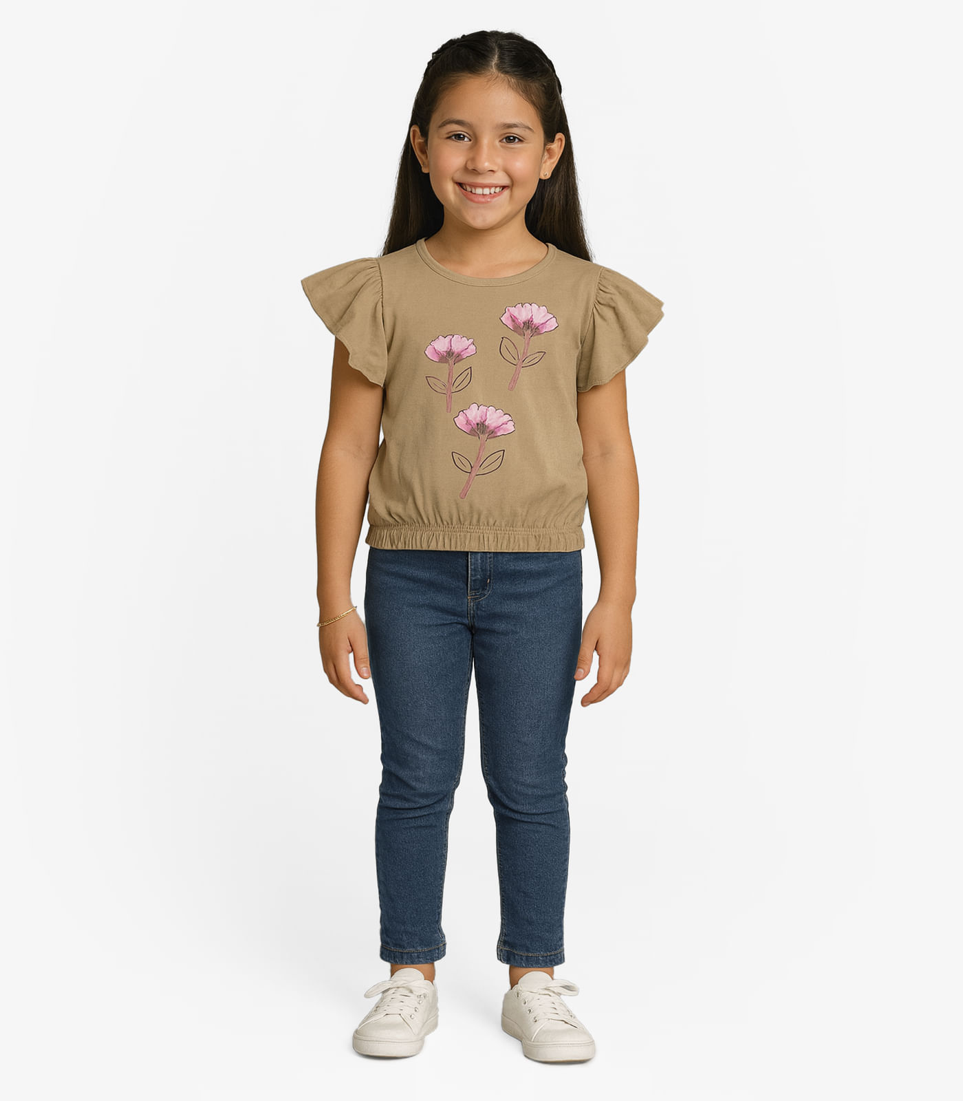 Blusa Infantil Manga Curta Infinita Cor Rosa