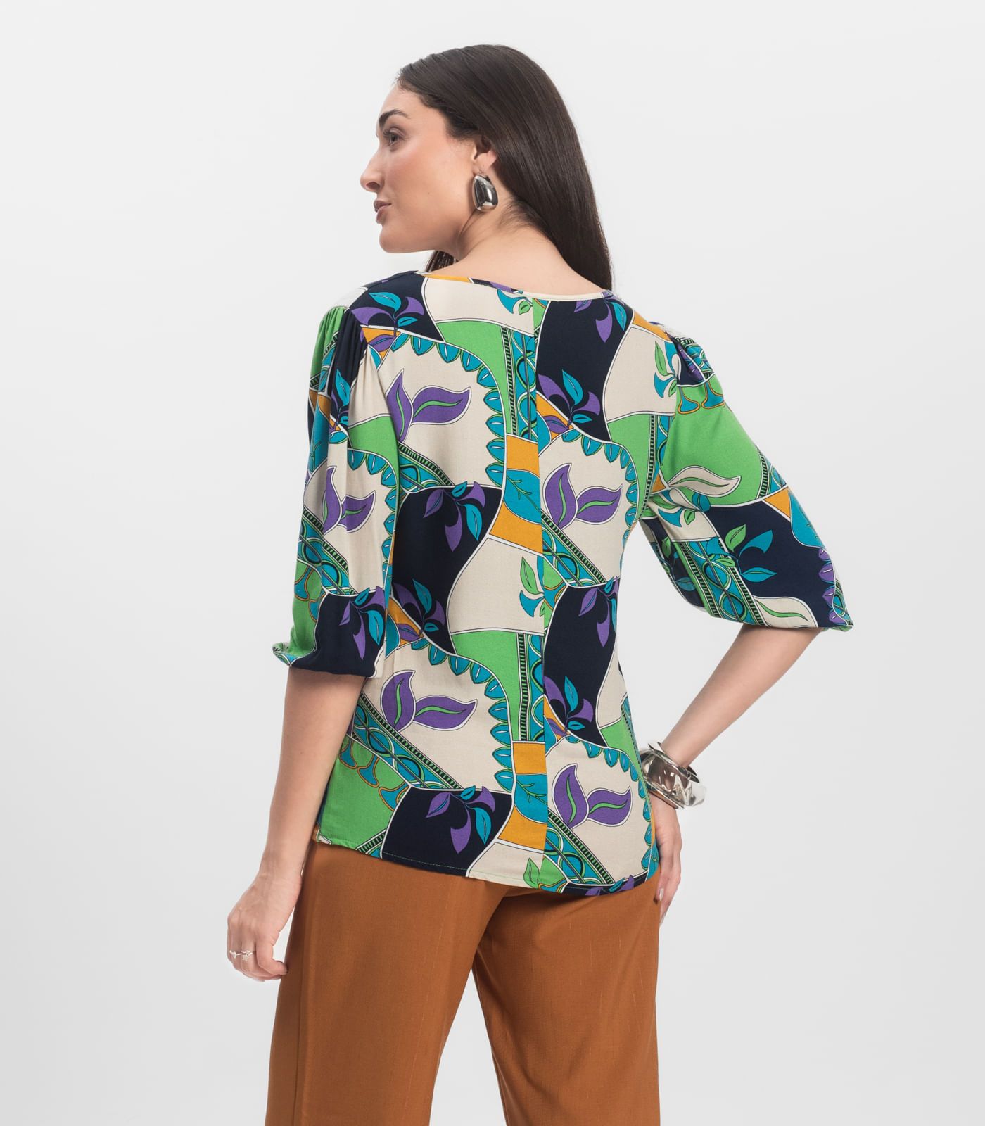 Blusa Manga Curta Infinita Cor Verde - Imagem 3