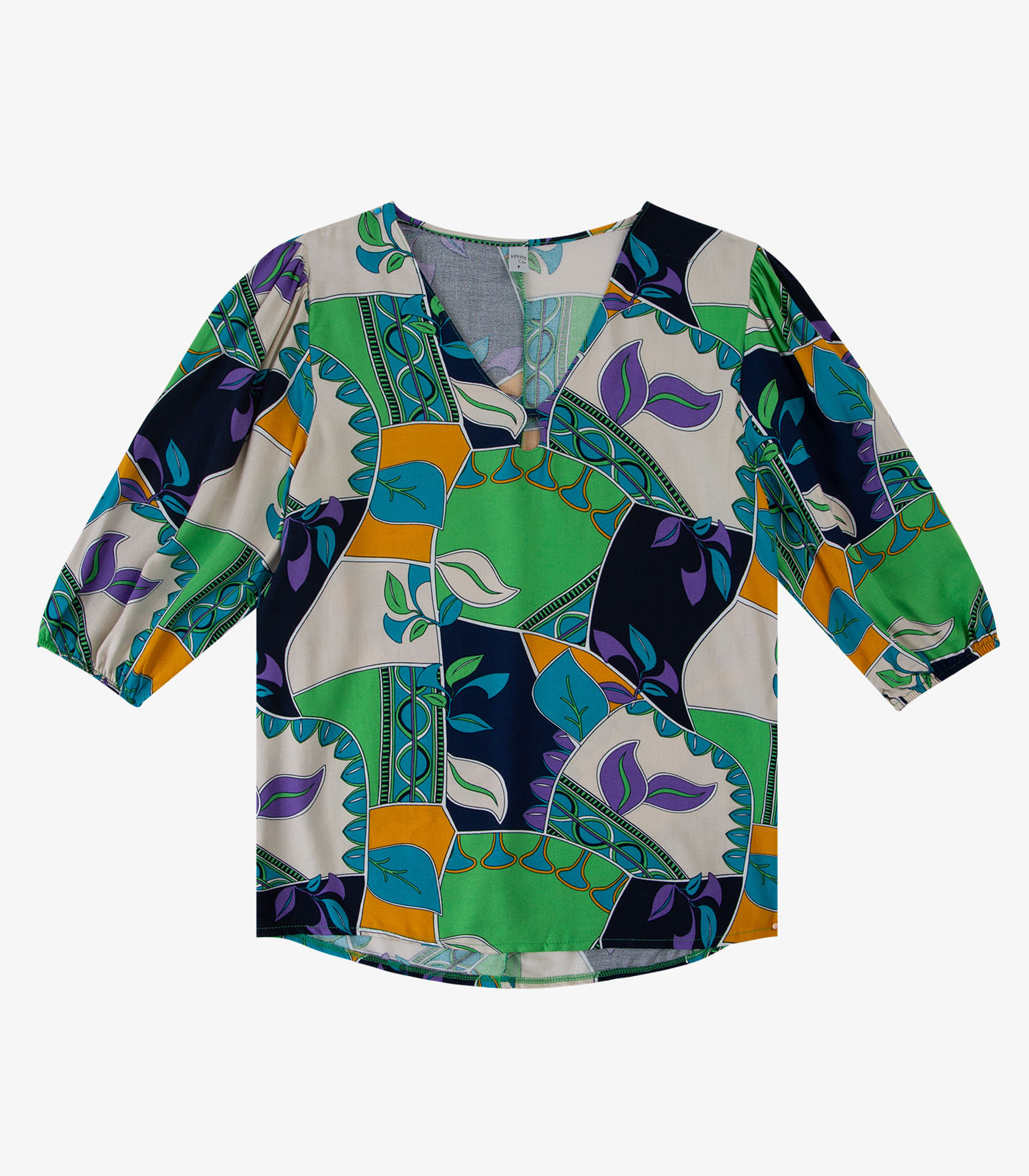 Blusa Manga Curta Infinita Cor Verde - Imagem 5
