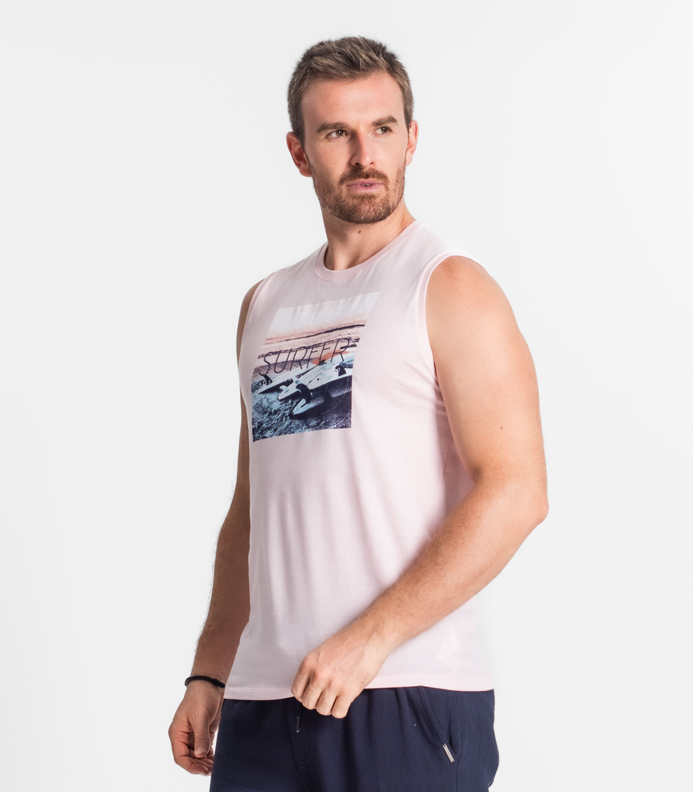 Regata Masculina Estampada Diametro Rosa - Imagem 2