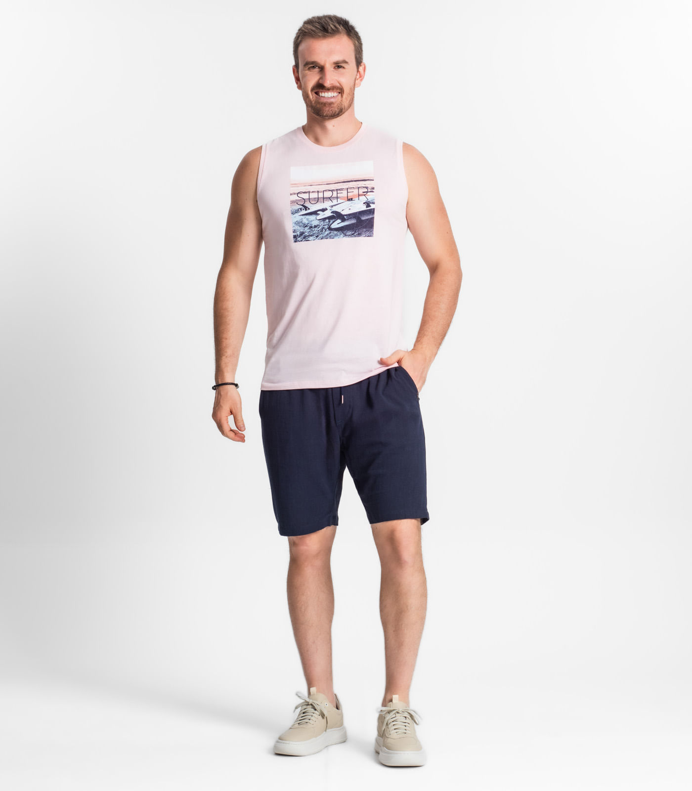 Regata Masculina Estampada Diametro Rosa - Imagem 4