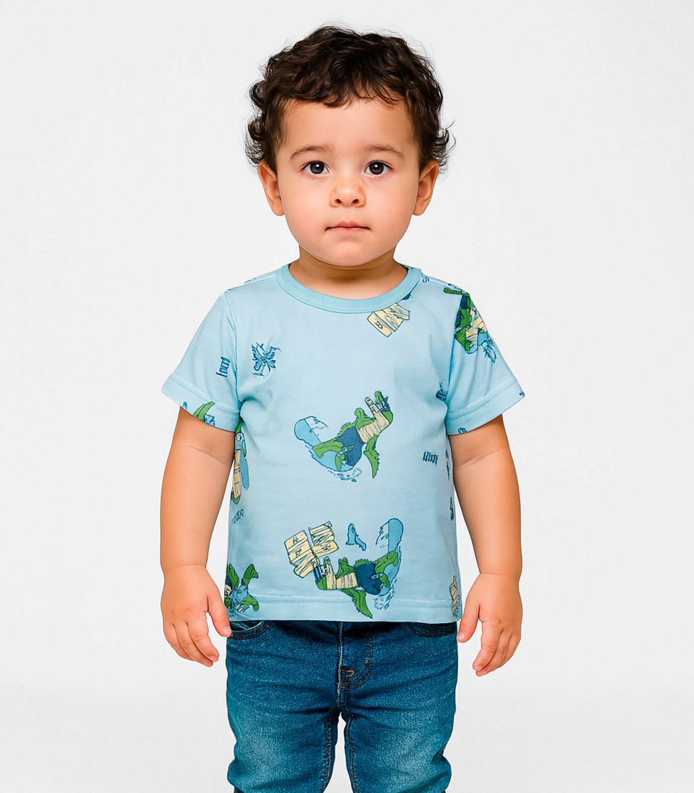 Camiseta Infantil Masculina Animais Infinita Cor Azul