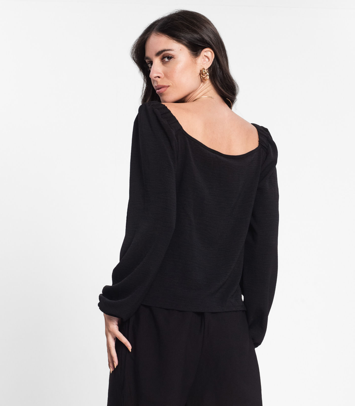 Blusa Feminina Manga 7/8 Rovitex Preto - Imagem 3