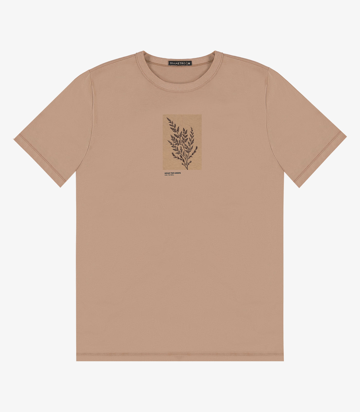 Camiseta Masculina em Meia Malha Diametro Marrom