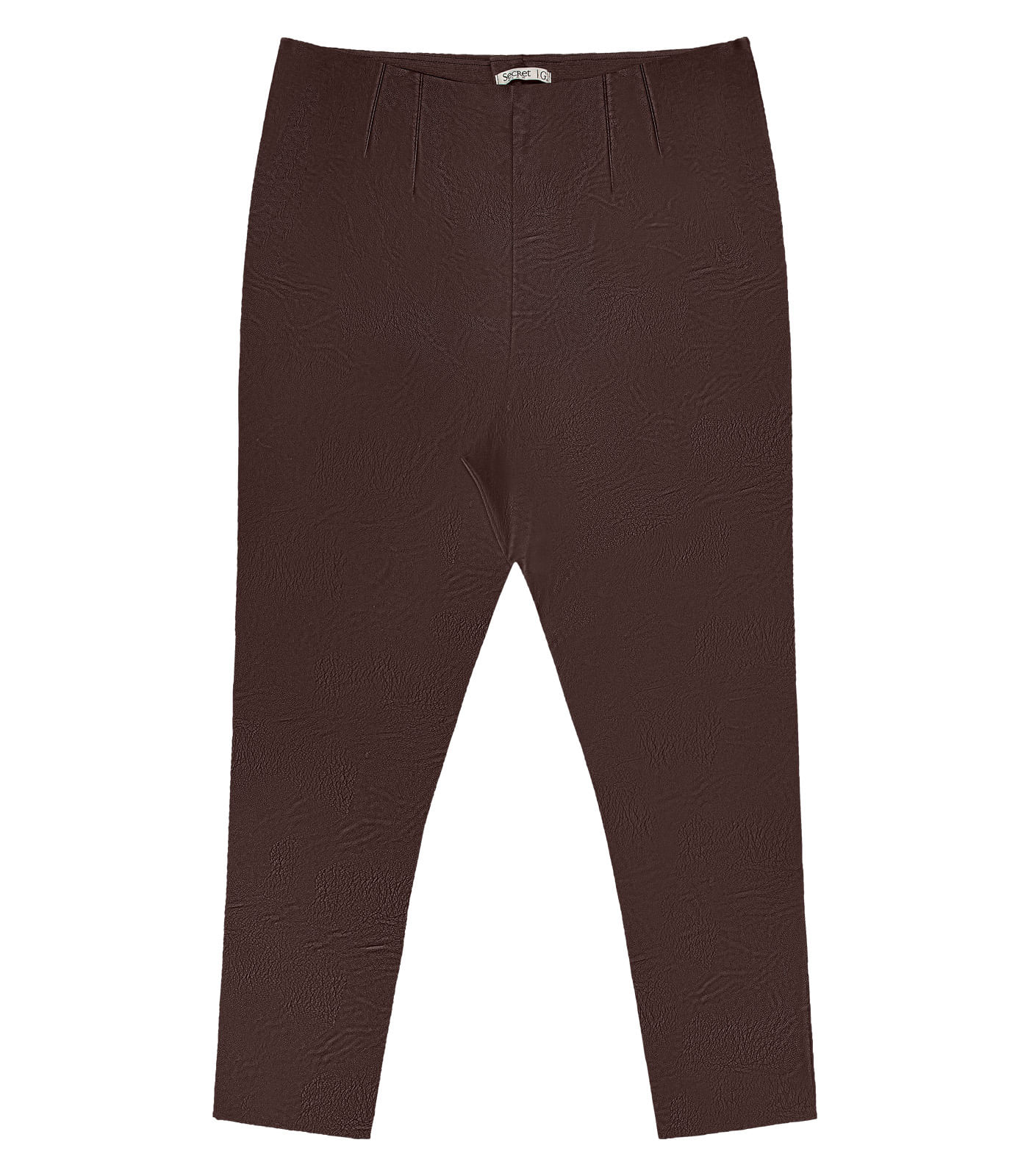 Legging Feminina Plus Size em Courino Secret Glam Marrom - Plus G2