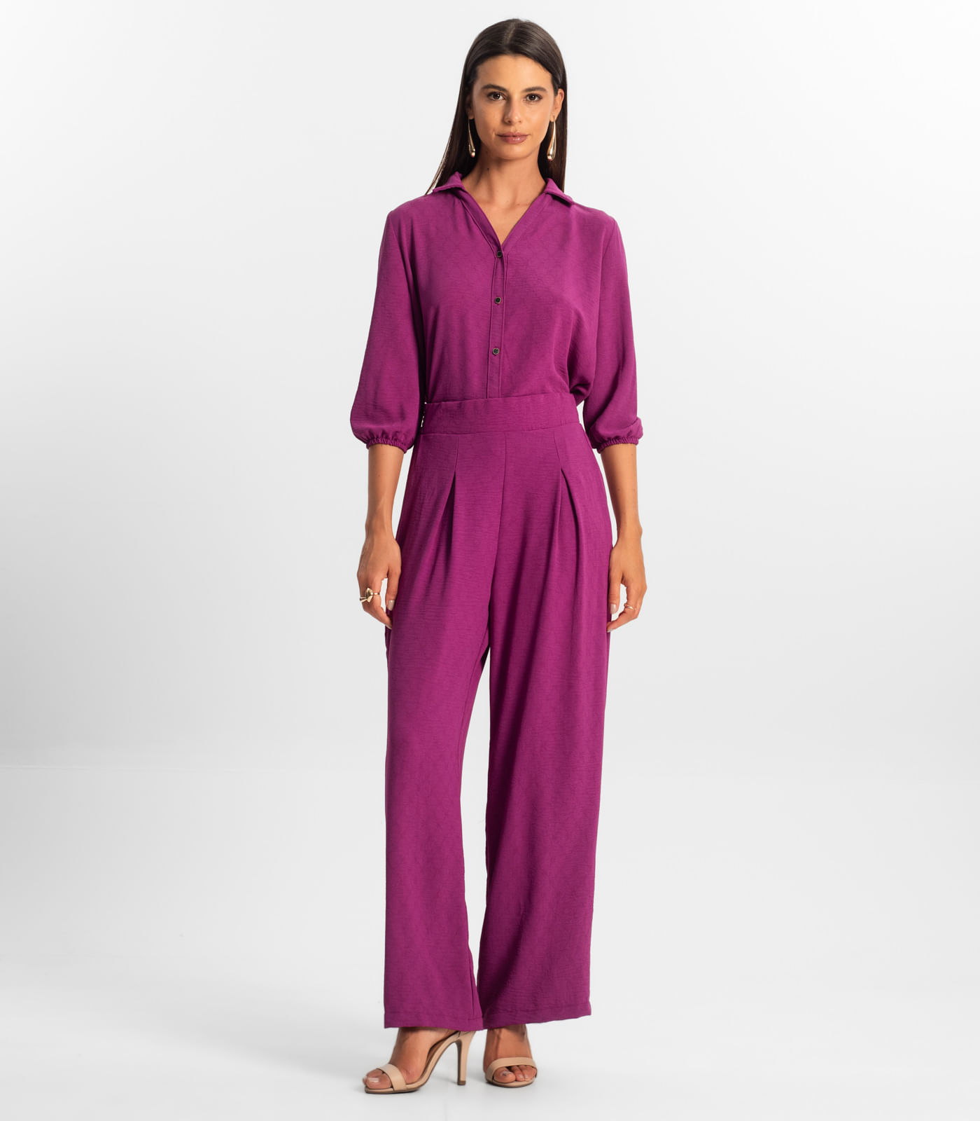 Calça Reta Feminina Rovitex Roxo - Imagem 4