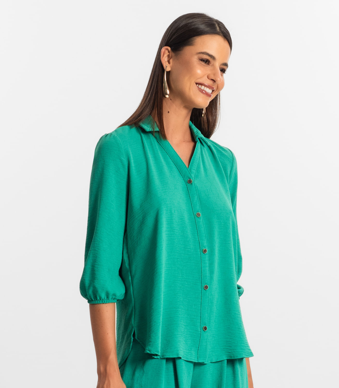 Camisa 3/4 Feminina Rovitex Verde - Imagem 2